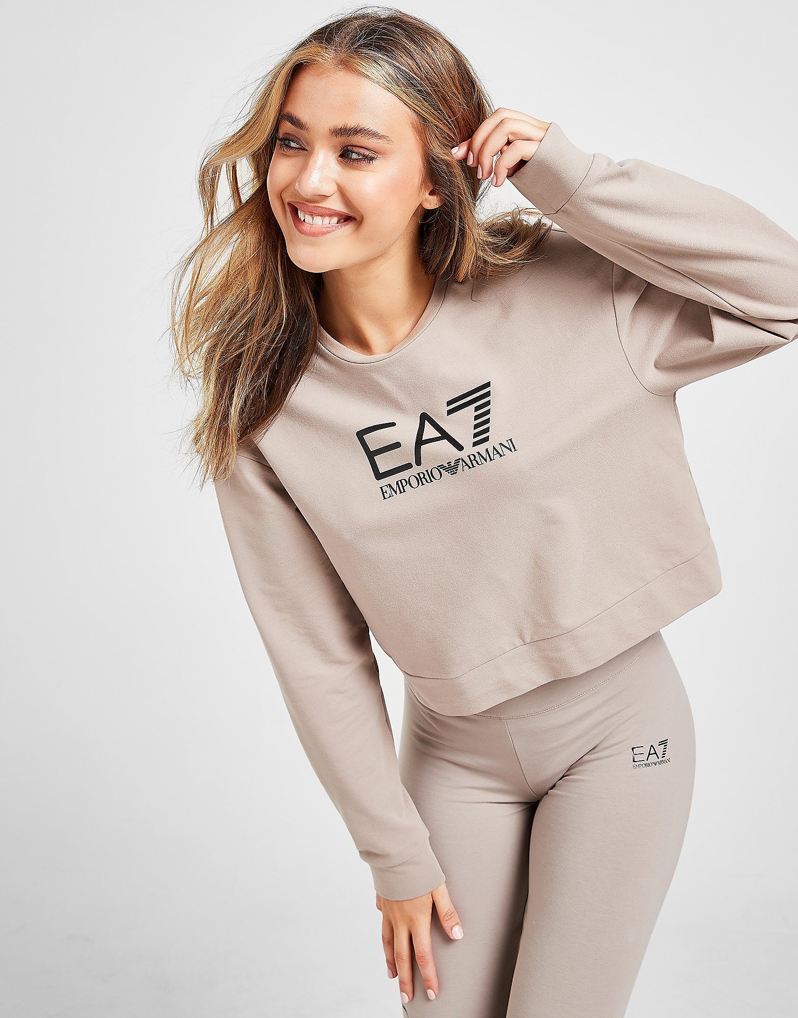 

Emporio Armani EA7 Gloss Cropped Sweatshirt - Only at JD - Brown - Womens, Brown