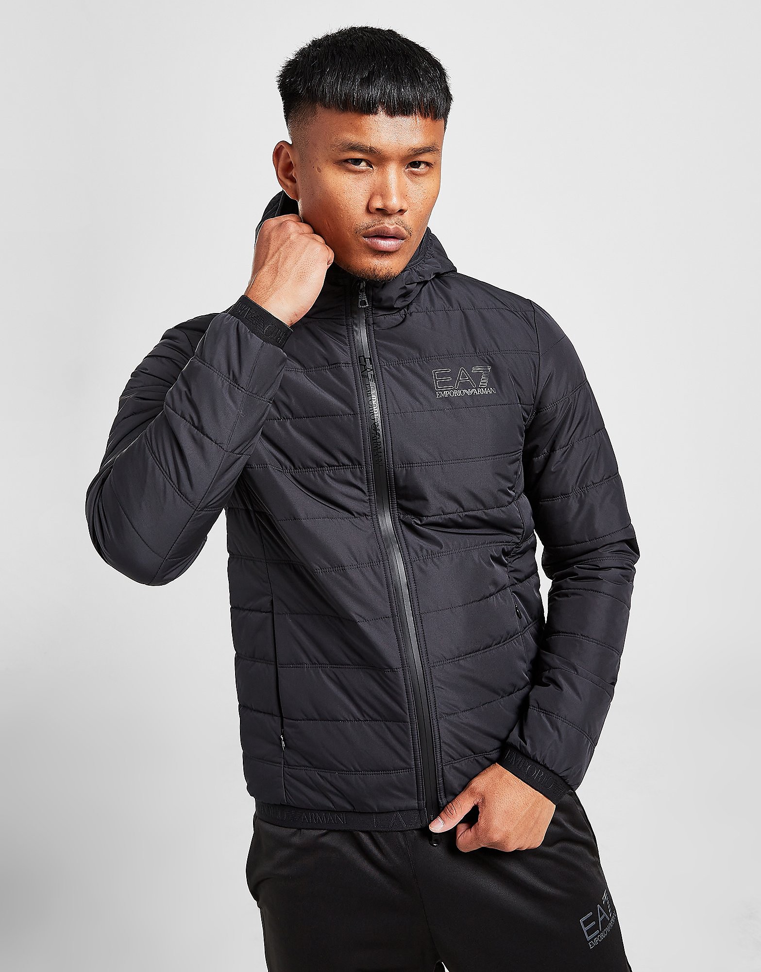 

Emporio Armani EA7 Tape Bubble Padded Jacket - Only at JD - Black - Mens, Black