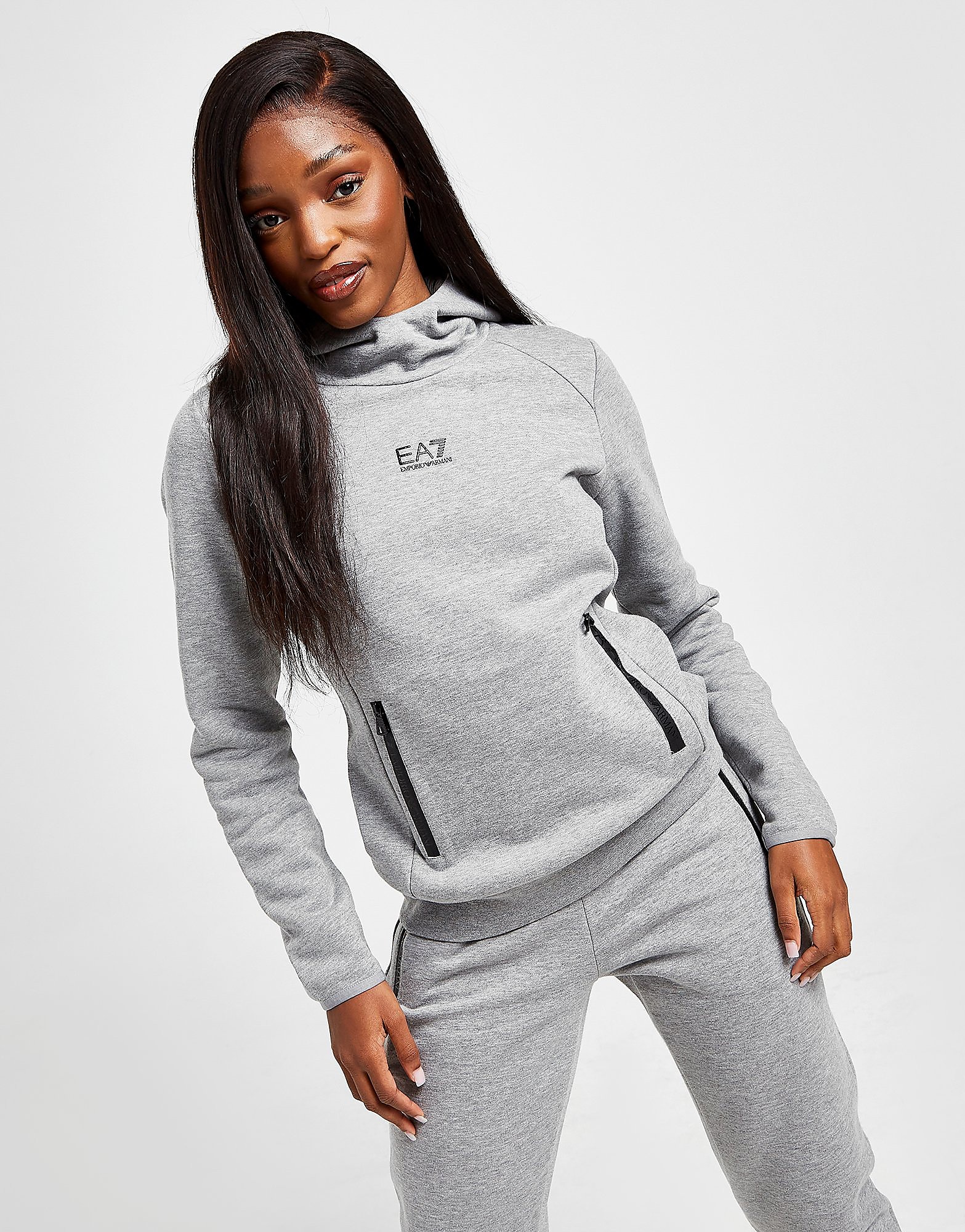 

Emporio Armani EA7 Overhead Hoodie - Grey - Womens, Grey