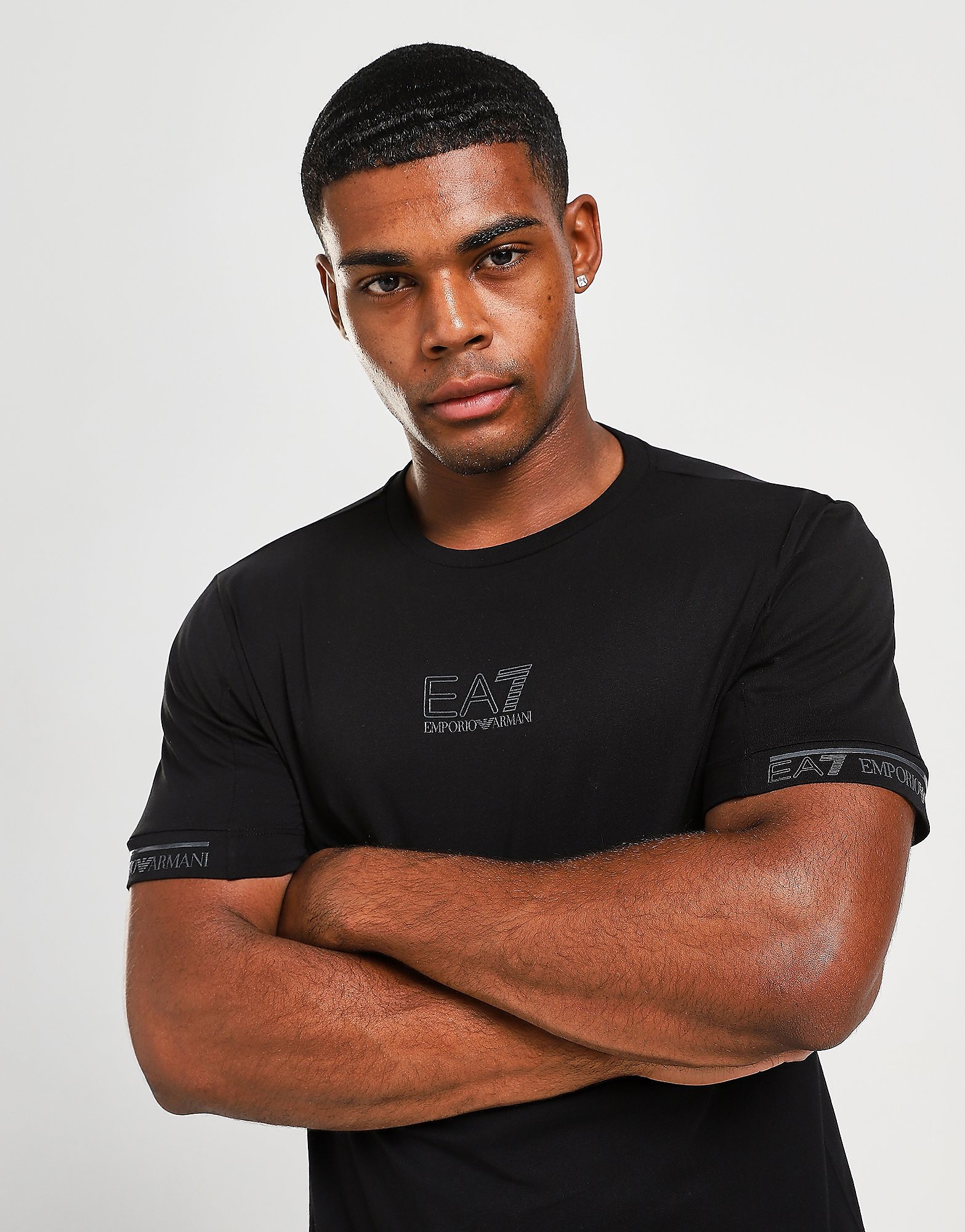 

Emporio Armani EA7 Tape Outline Centre T-Shirt - Only at JD - BLACK - Mens, BLACK