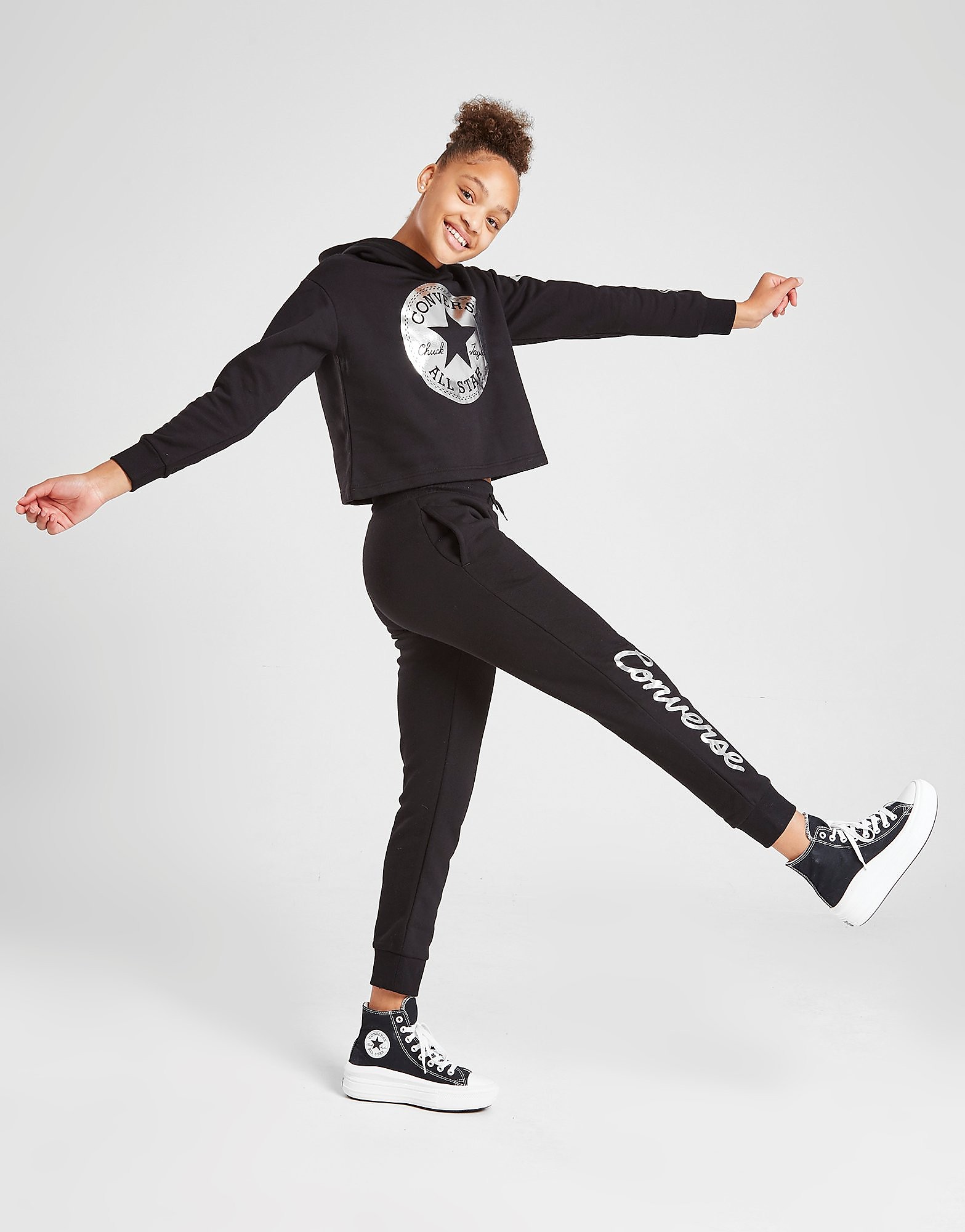 

Converse Girls' Script Shine Joggers Junior - Black - Kids, Black
