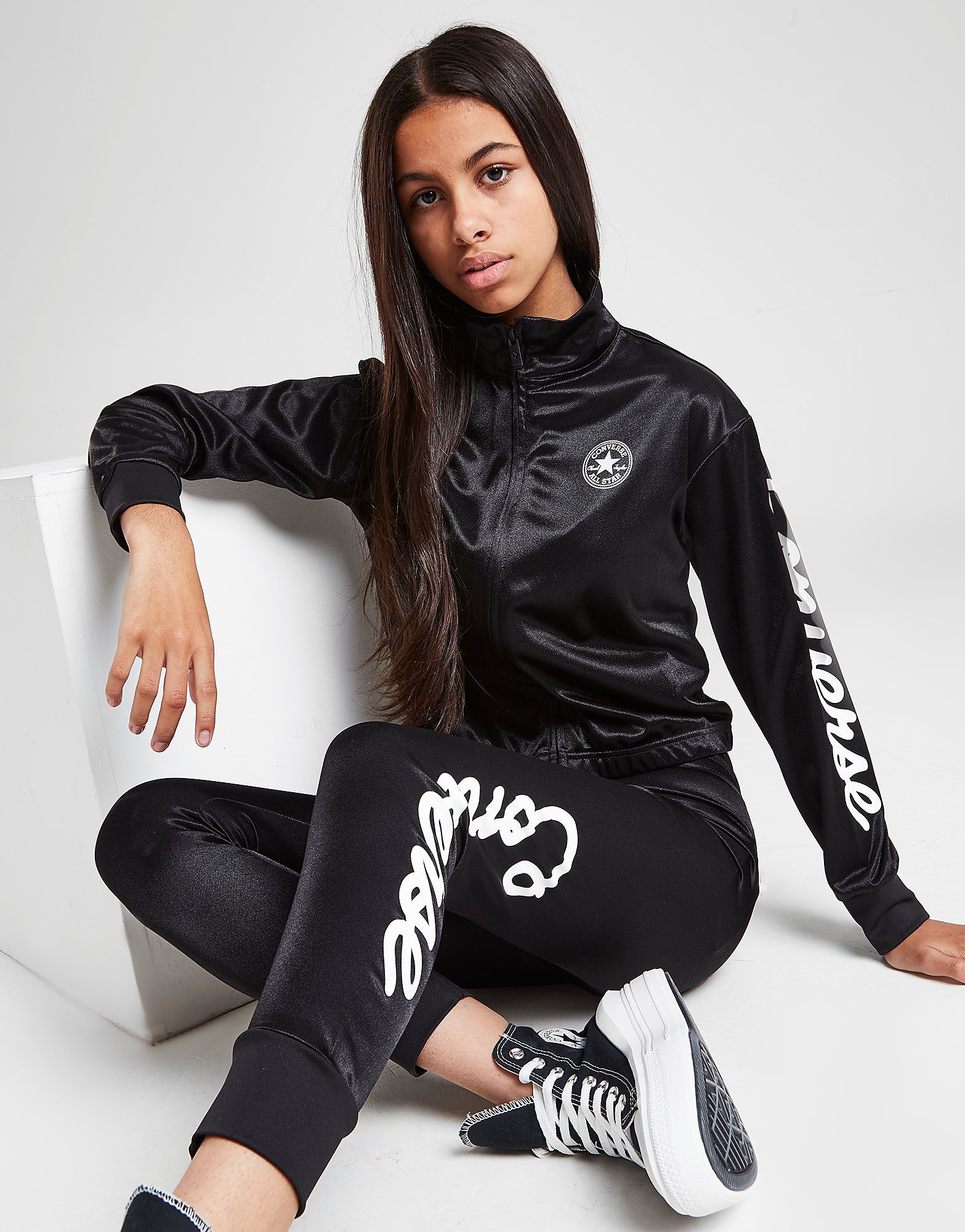 

Converse Girls' Shine Tracksuit Junior - Black - Kids, Black