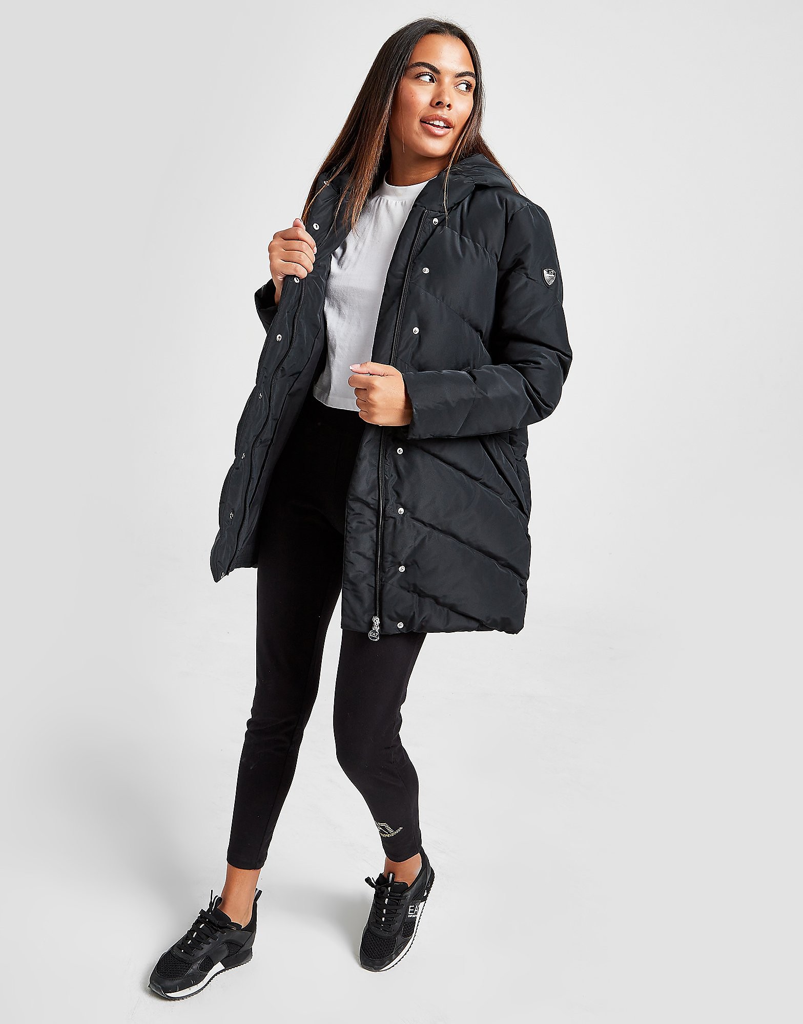 

Emporio Armani EA7 Mountain Long Padded Jacket - Black - Womens, Black