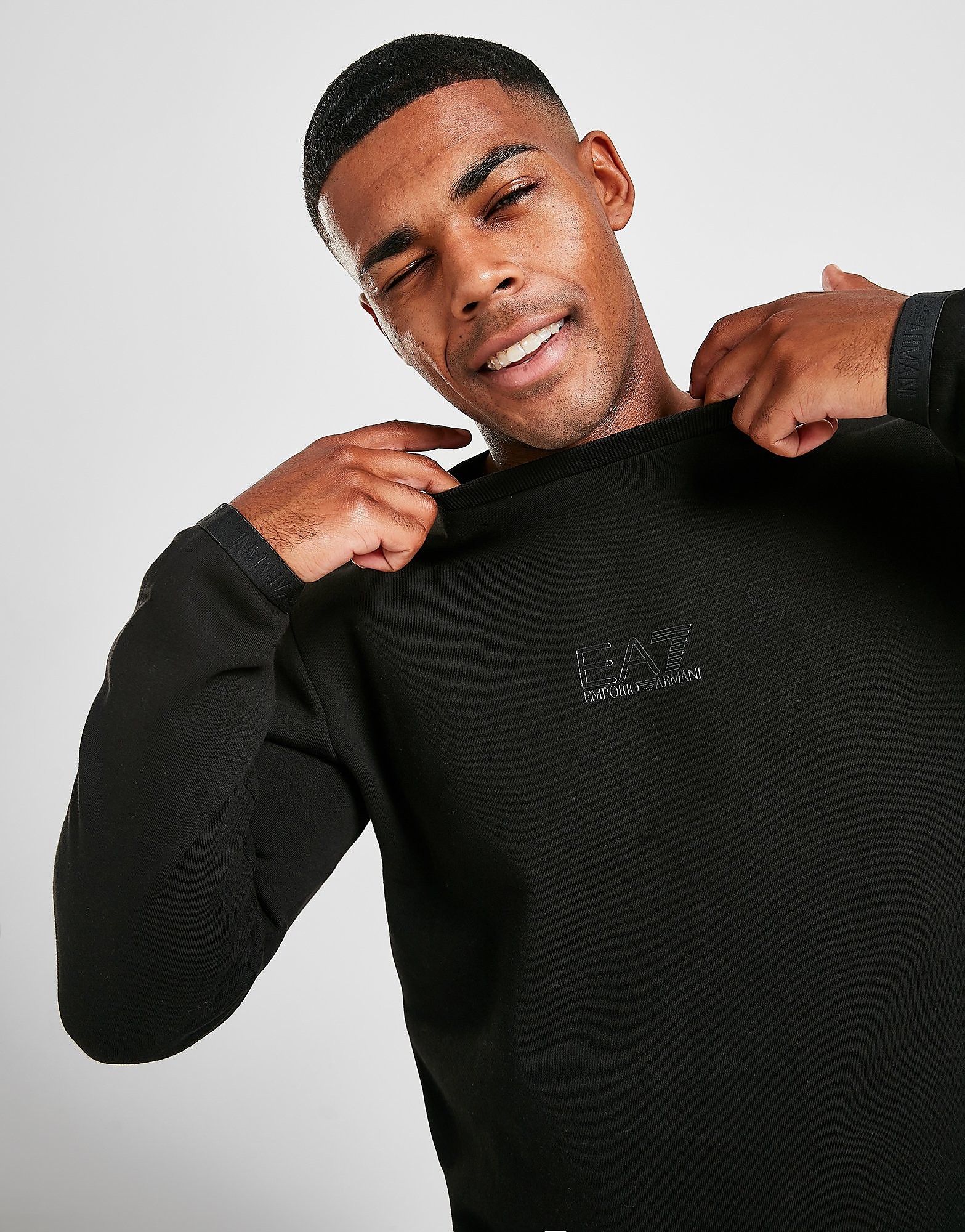 

Emporio Armani EA7 Tape 2 Crew Neck Sweatshirt - Only at JD - BLACK - Mens, BLACK