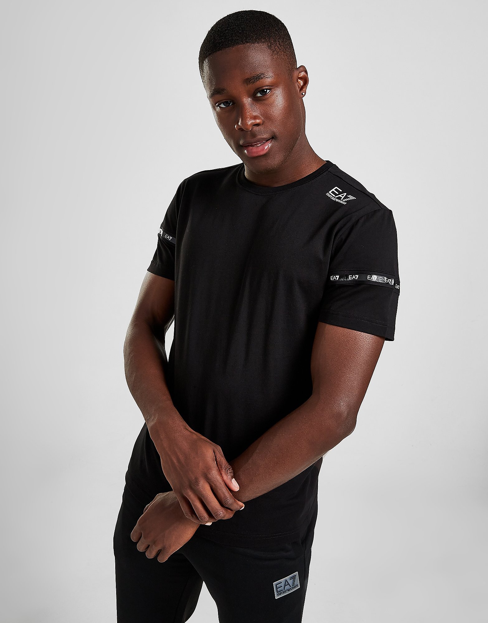 

Emporio Armani EA7 Sleeve Tape T-Shirt - Black - Mens, Black