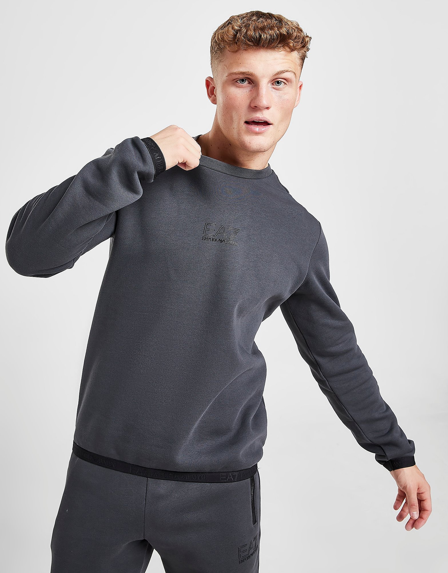 

Emporio Armani EA7 Tape 2 Crew Neck Sweatshirt - Only at JD - Grey - Mens, Grey