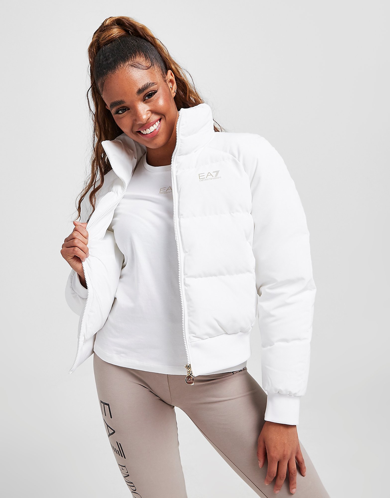 

Emporio Armani EA7 Train Padded Jacket - White - Womens, White