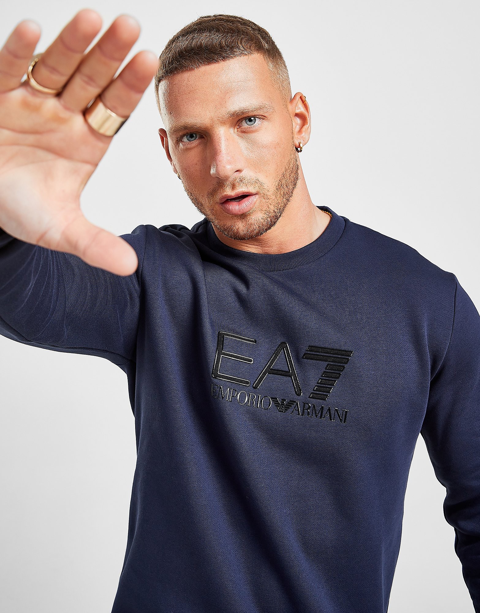 

Emporio Armani EA7 Silicone Large Logo Crew Sweatshirt - Navy - Mens, Navy