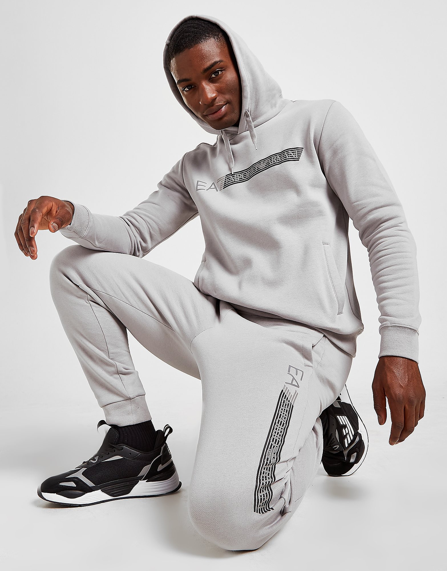 

Emporio Armani EA7 Lines Hooded Fleece Tracksuit - Only at JD - Grey - Mens, Grey