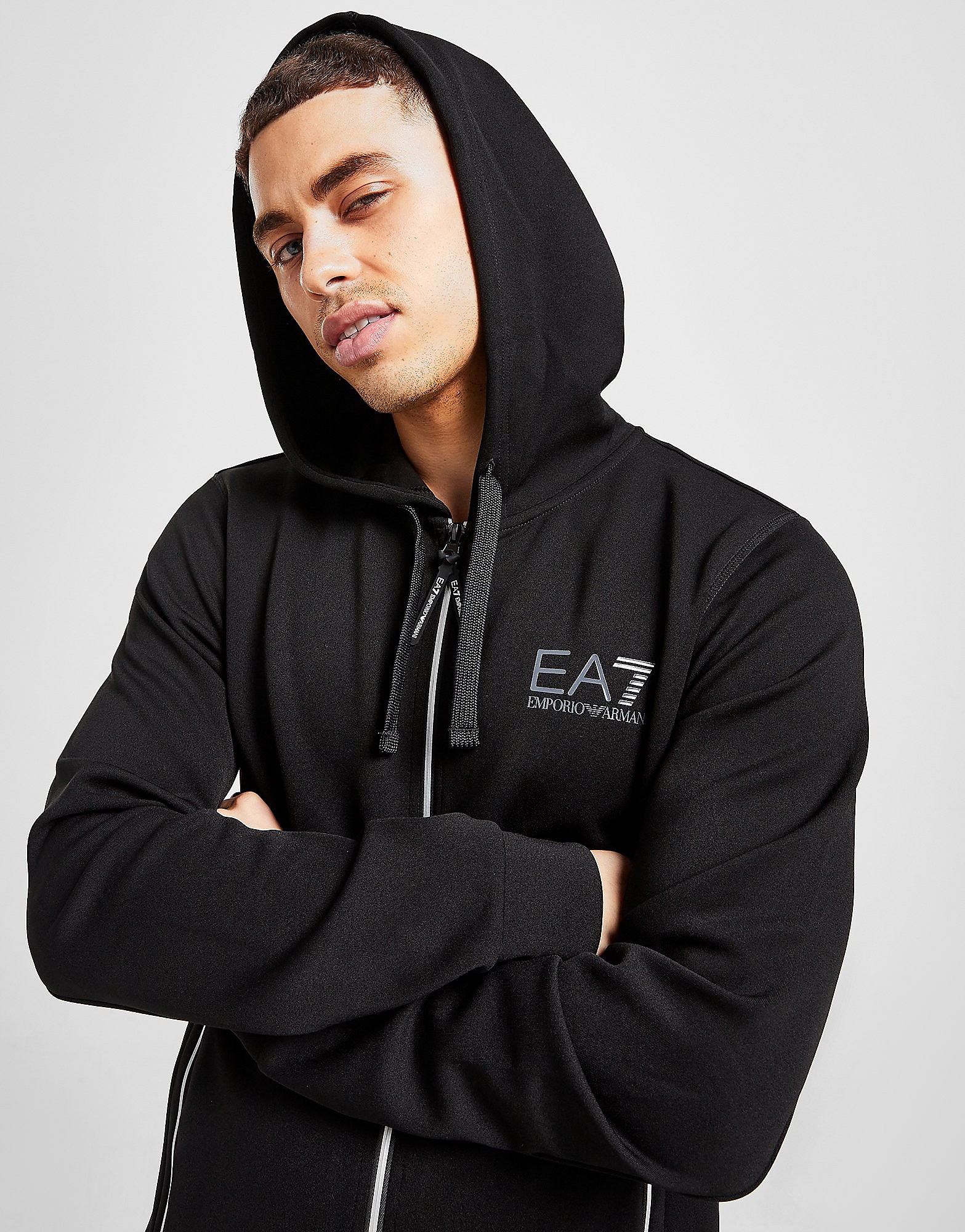 

Emporio Armani EA7 Vigor Poly Zip Through Hoodie - Only at JD - Black - Mens, Black