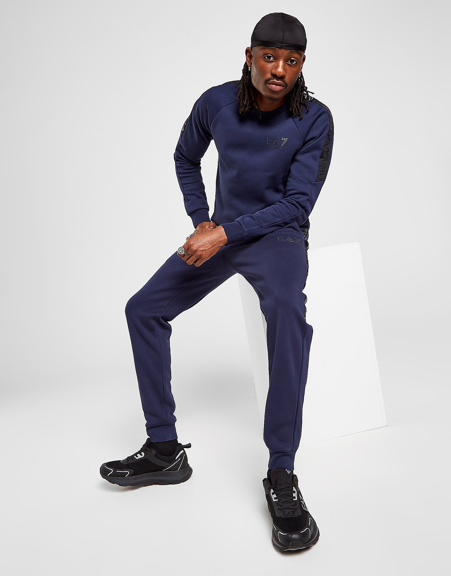 

Emporio Armani EA7 Grain Tape Crew Fleece Tracksuit - Only at JD - Navy - Mens, Navy