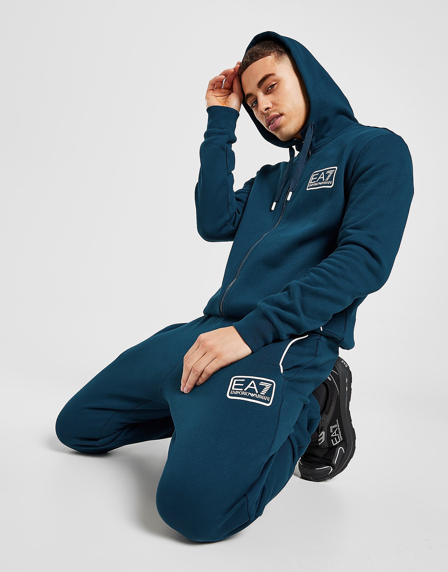 

Emporio Armani EA7 Core Box Logo Hooded Tracksuit - Blue - Mens, Blue