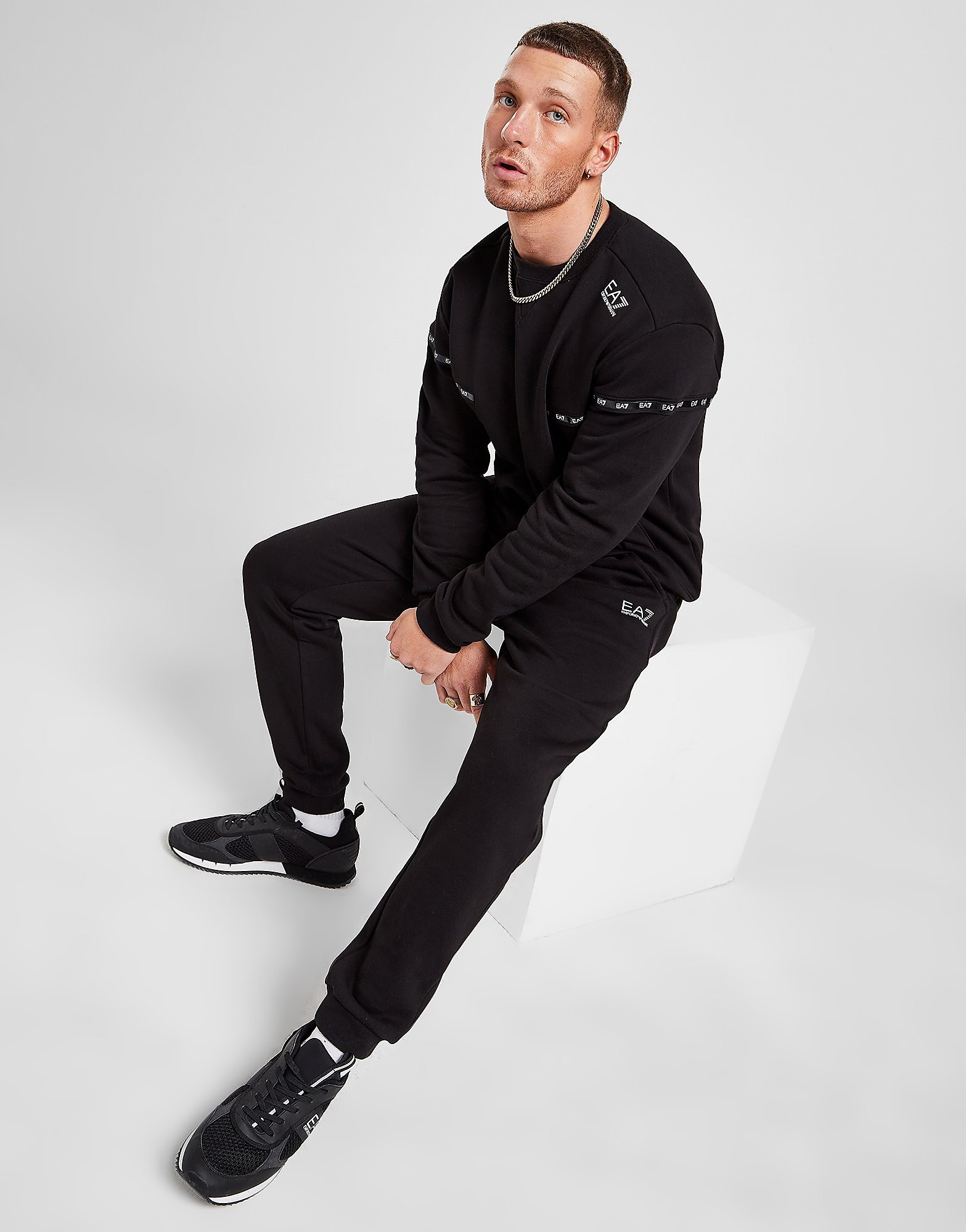 

Emporio Armani EA7 Tape Track Pants - Black - Mens, Black