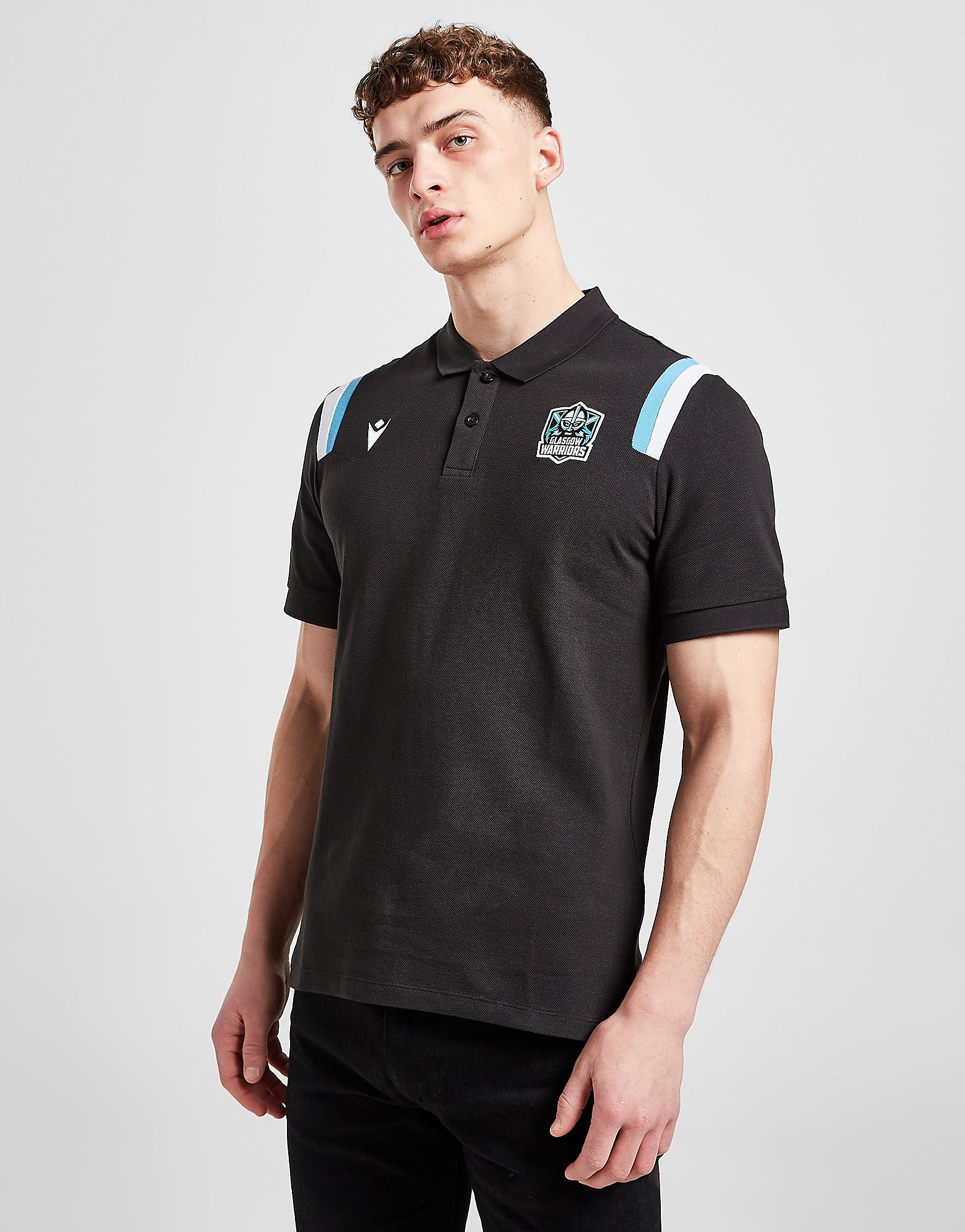 

Macron Glasgow Warriors 2021/22 Travel Polo Shirt - Black - Mens, Black