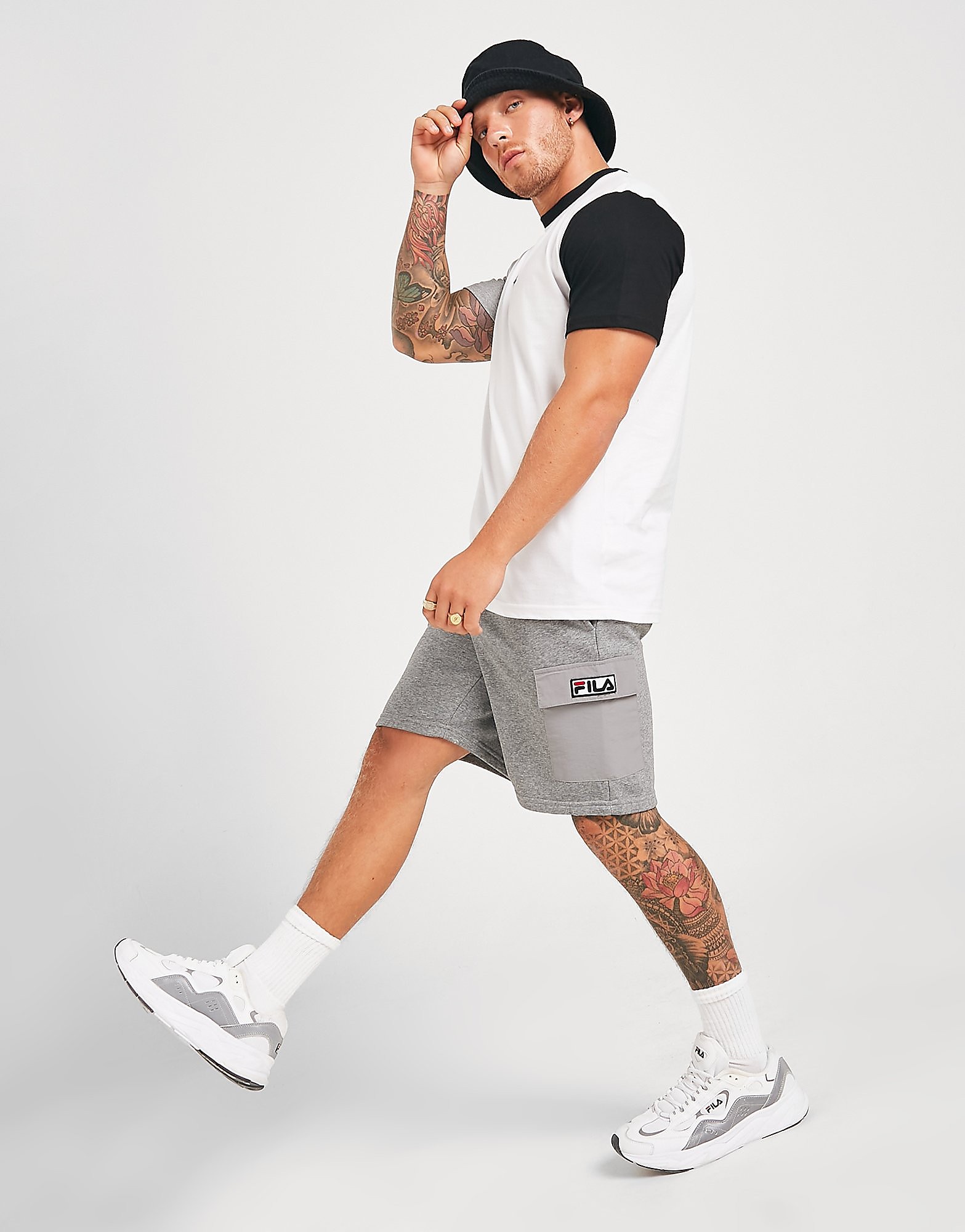 Fila Selig Cargo Shorts - Only at JD - Grey - Mens, Grey
