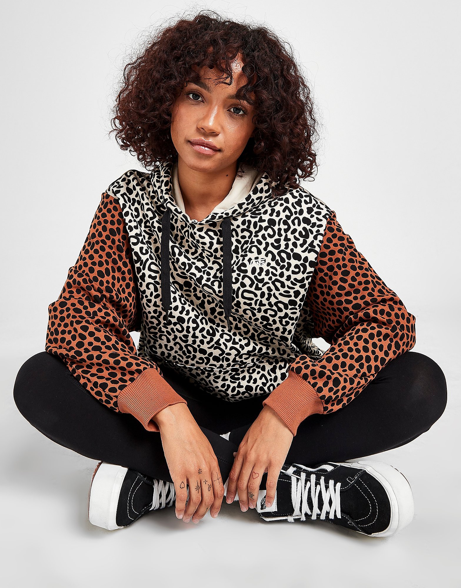 Vans Leopard All Over Print Hoodie - Brown - Womens, Brown