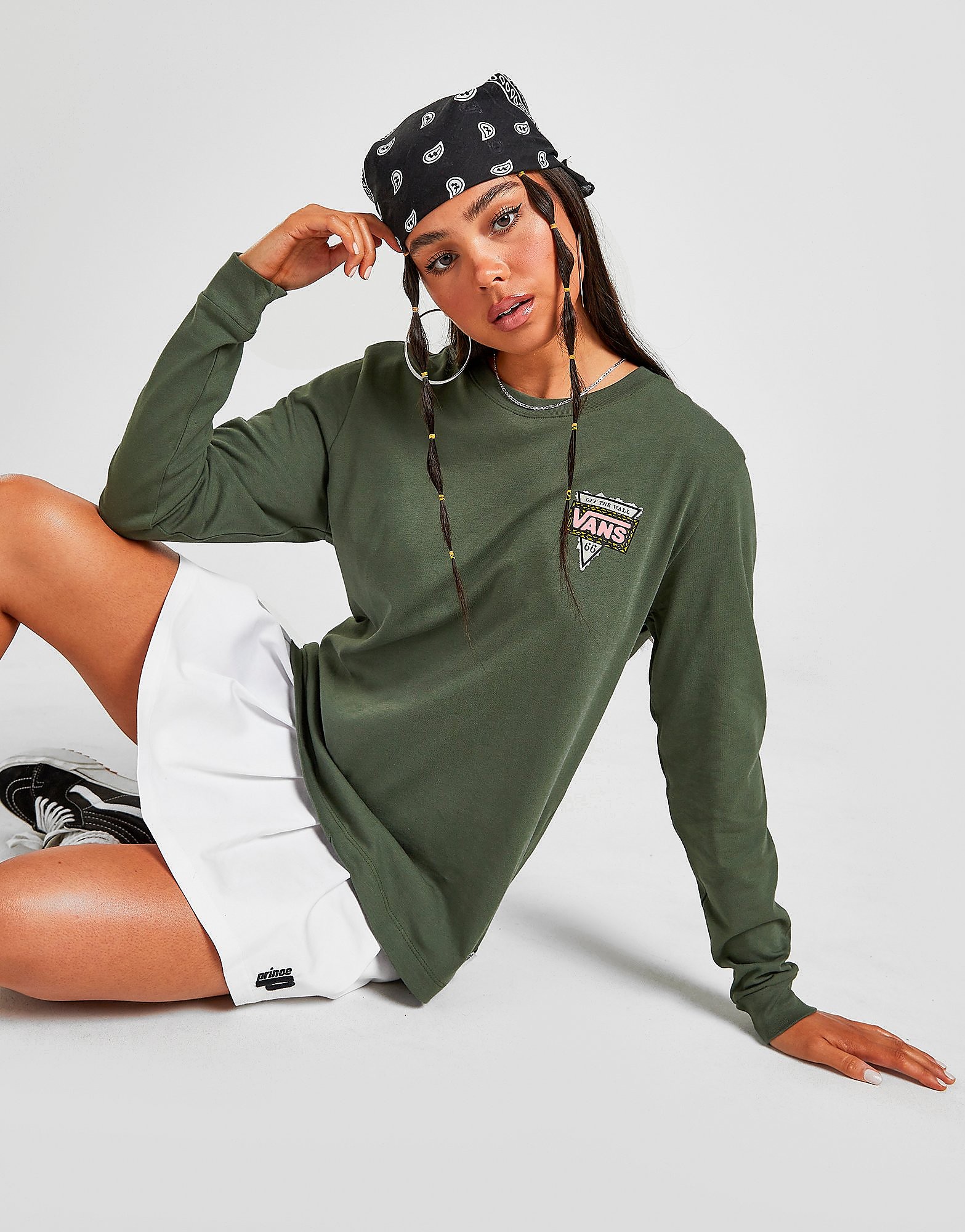 

Vans Triangle Graphic Long Sleeve T-Shirt - Green - Womens, Green