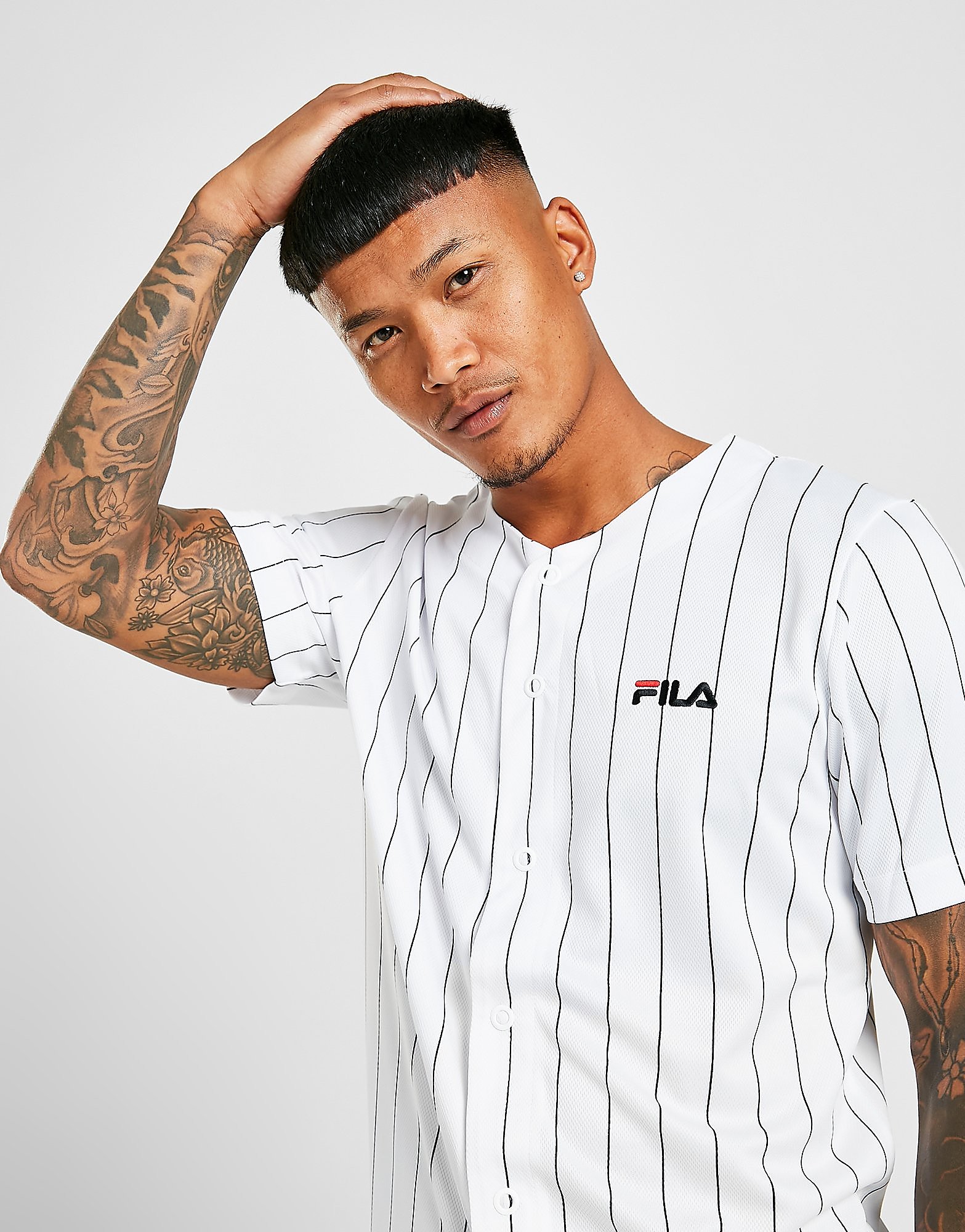 

Fila Revel Baseball Shirt - Only at JD - White - Mens, White