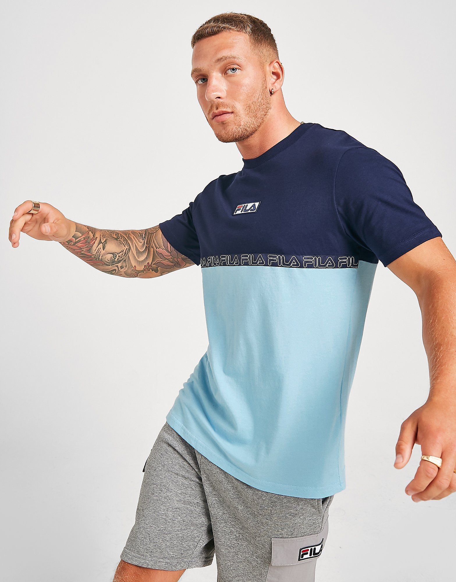 

Fila Augustus T-Shirt - Only at JD - Blue - Mens, Blue