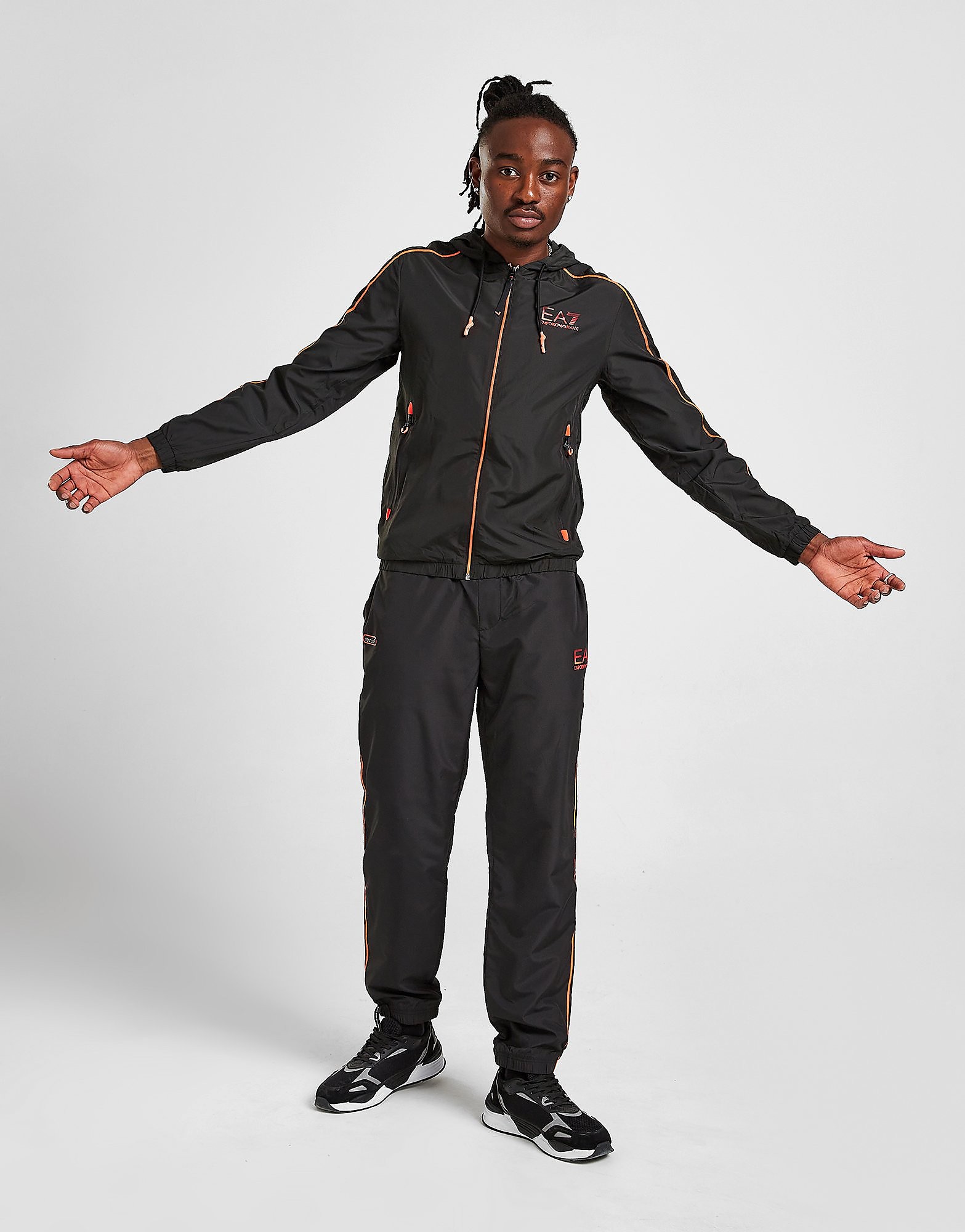 

Emporio Armani EA7 Ventus7 Full Zip Hoodie Tracksuit - Black/Orange - Mens, Black/Orange