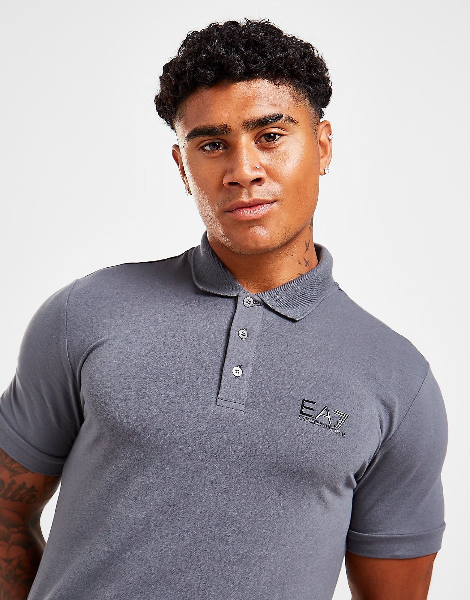 Emporio Armani EA7 Polo Core Jersey - Cinzento - Mens, Cinzento