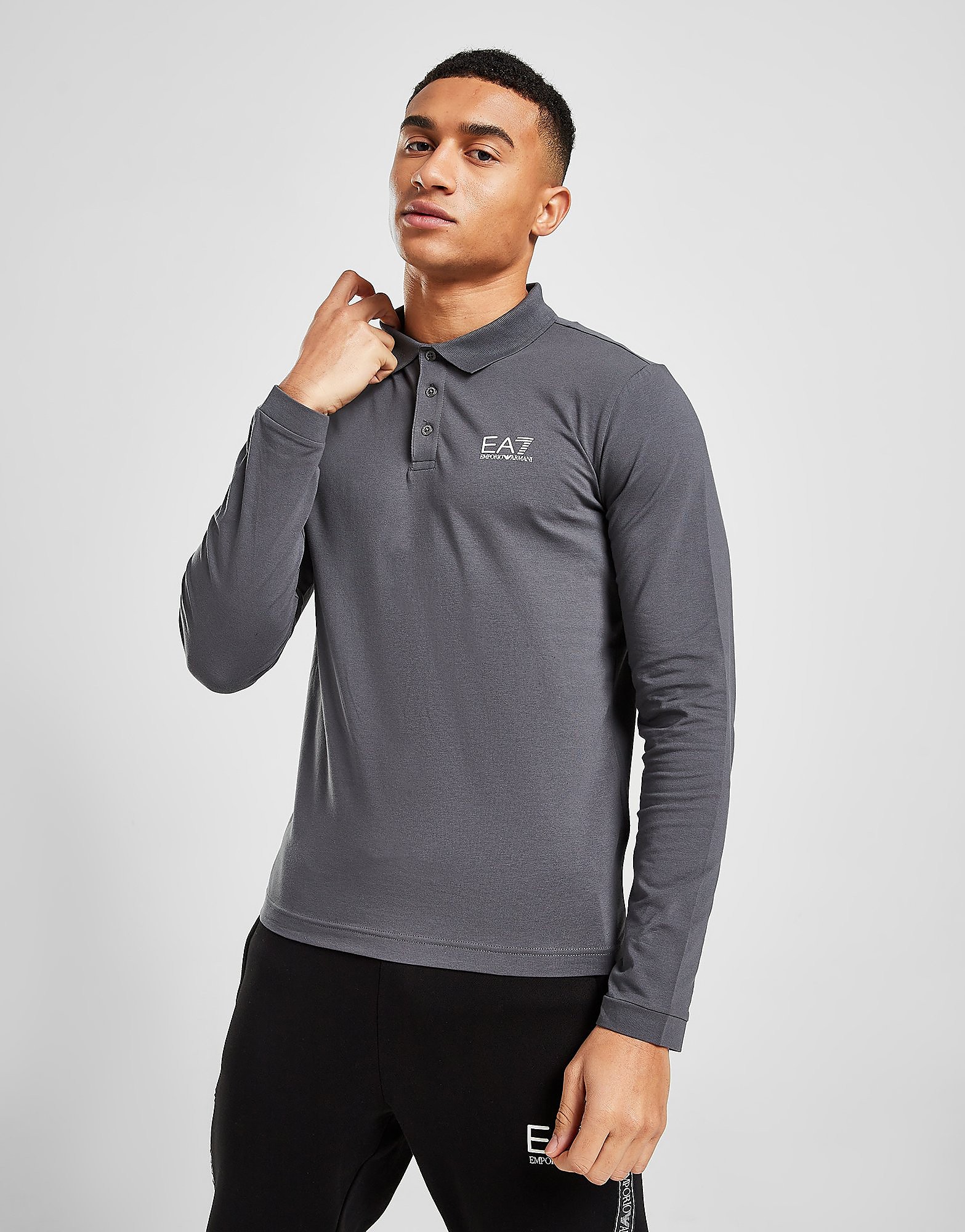 

Emporio Armani EA7 Core Jersey Polo Shirt - Grey - Mens, Grey