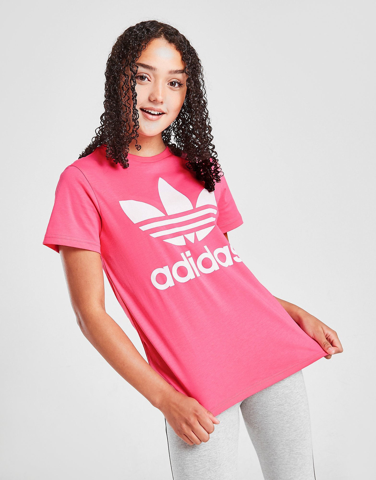 

adidas Originals Girls' Trefoil Boyfriend T-Shirt Junior - Only at JD - Pink - Kids, Pink