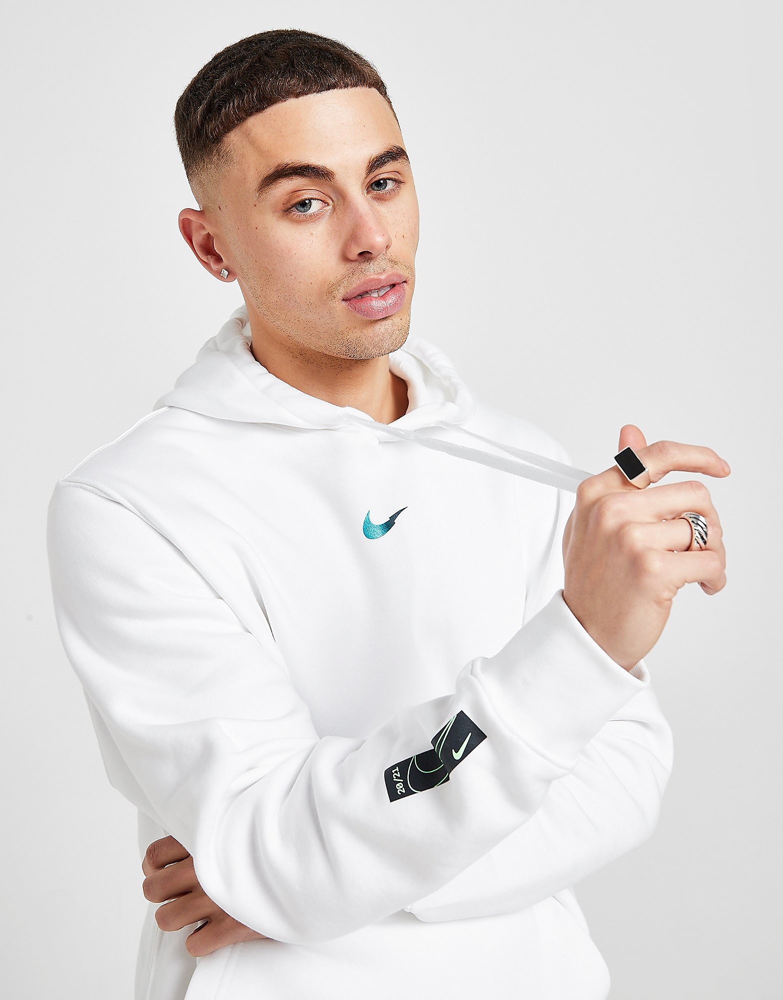 

Nike Zig Zag Swoosh Hoodie - White - Mens, White