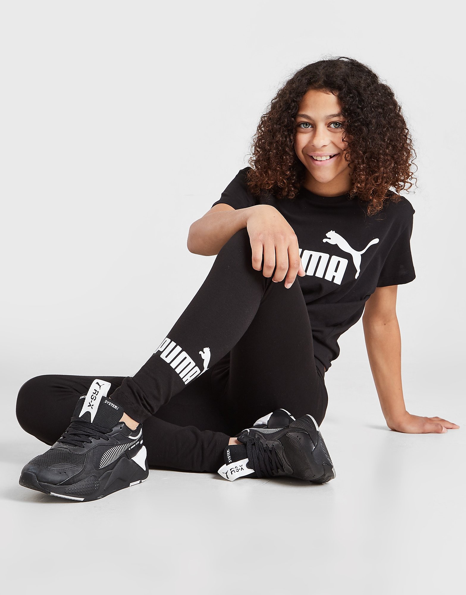 Puma Girls' Essentials Logo Leggings Junior - Only at JD - BLACK - Kids, BLACK
