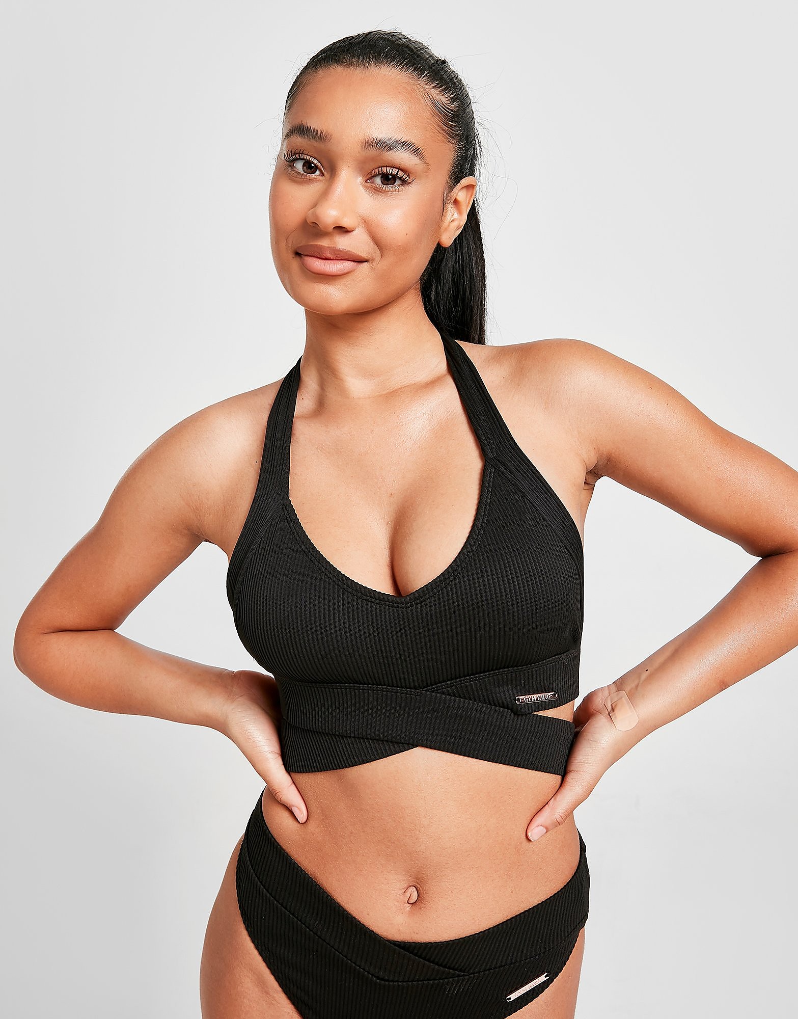

Gym King Wrap Bikini Top - Black - Womens, Black