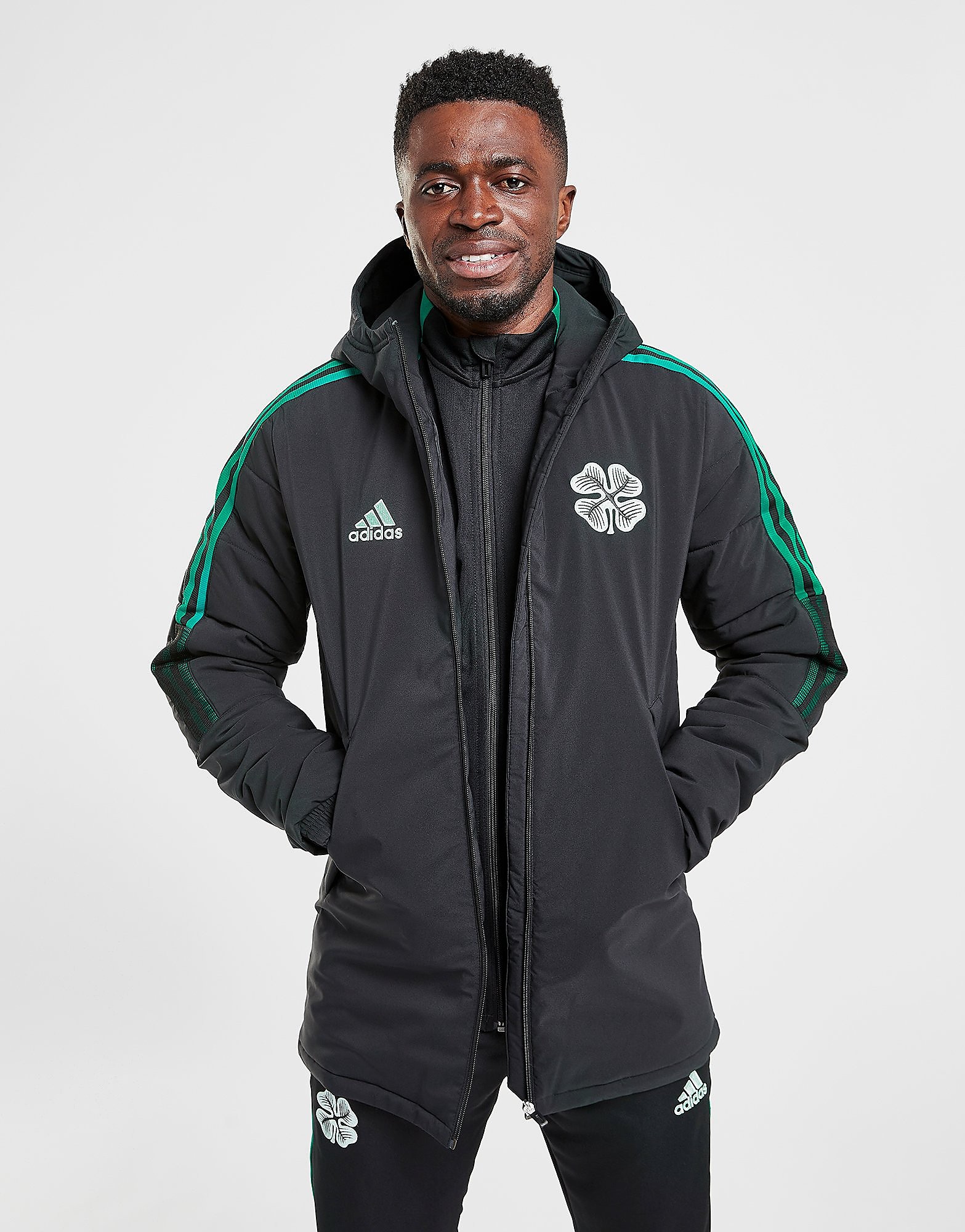 

adidas Celtic FC Winter Jacket - Black - Mens, Black