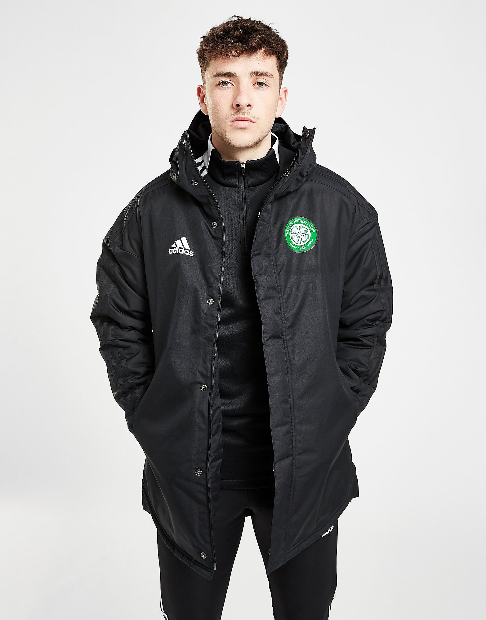 

adidas Celtic FC 2021/22 Parka Jacket - Black - Mens, Black