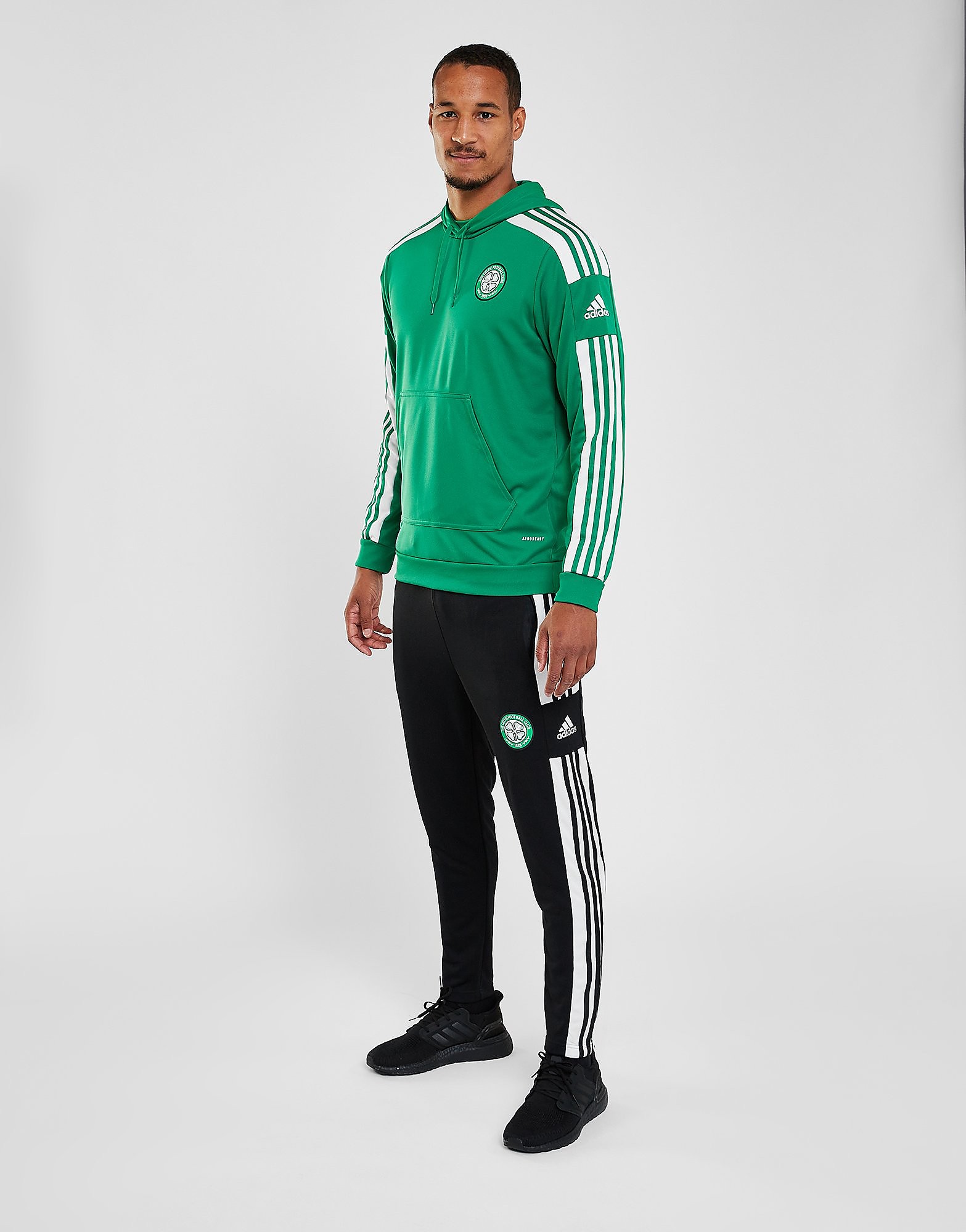 adidas Celtic FC Squadra Training Pants - Black / White - Mens, Black / White