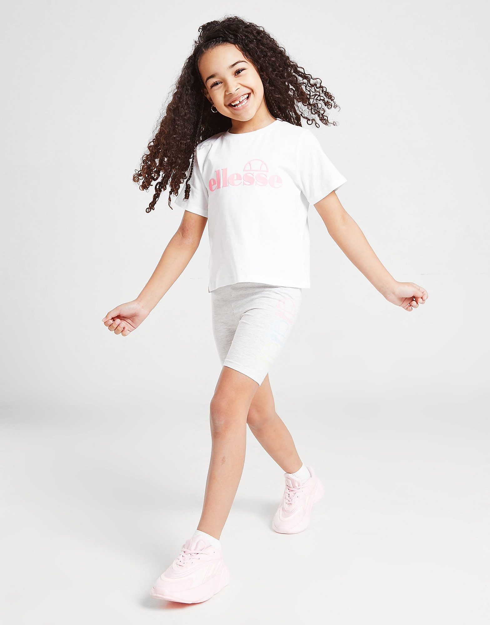 

Ellesse Girls' Virina T-Shirt/Cycle Shorts Set Children - Only at JD - White/Grey - Kids, White/Grey