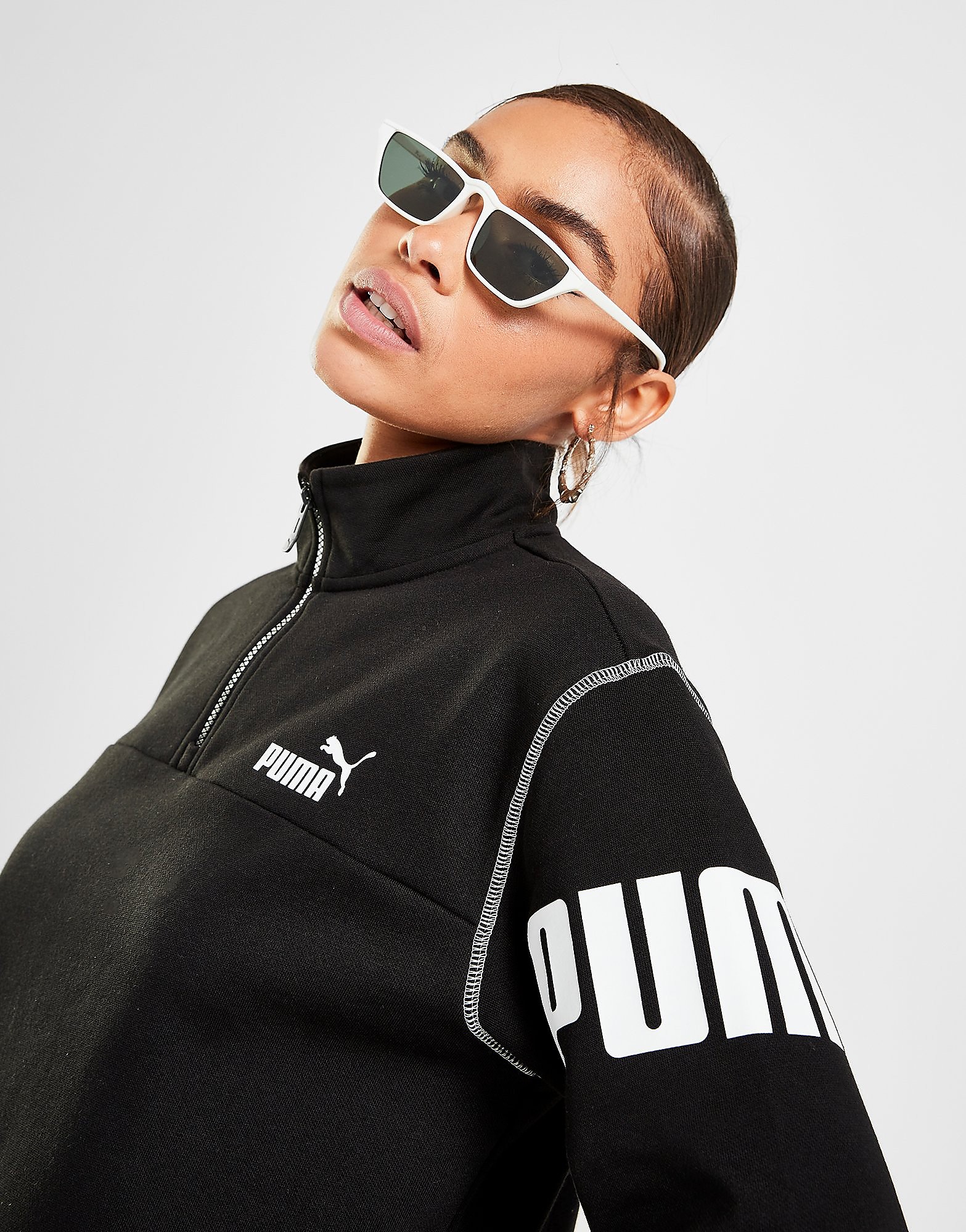 

Puma Power 1/4 Zip Sweatshirt - Black - Womens, Black