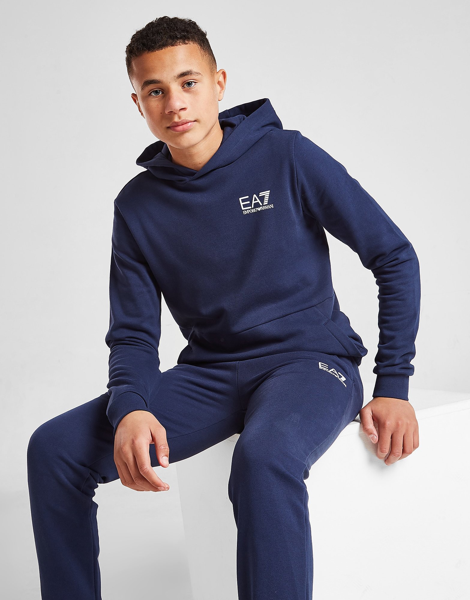 

Emporio Armani EA7 Core Fleece Overhead Tracksuit Junior - Navy - Kids, Navy
