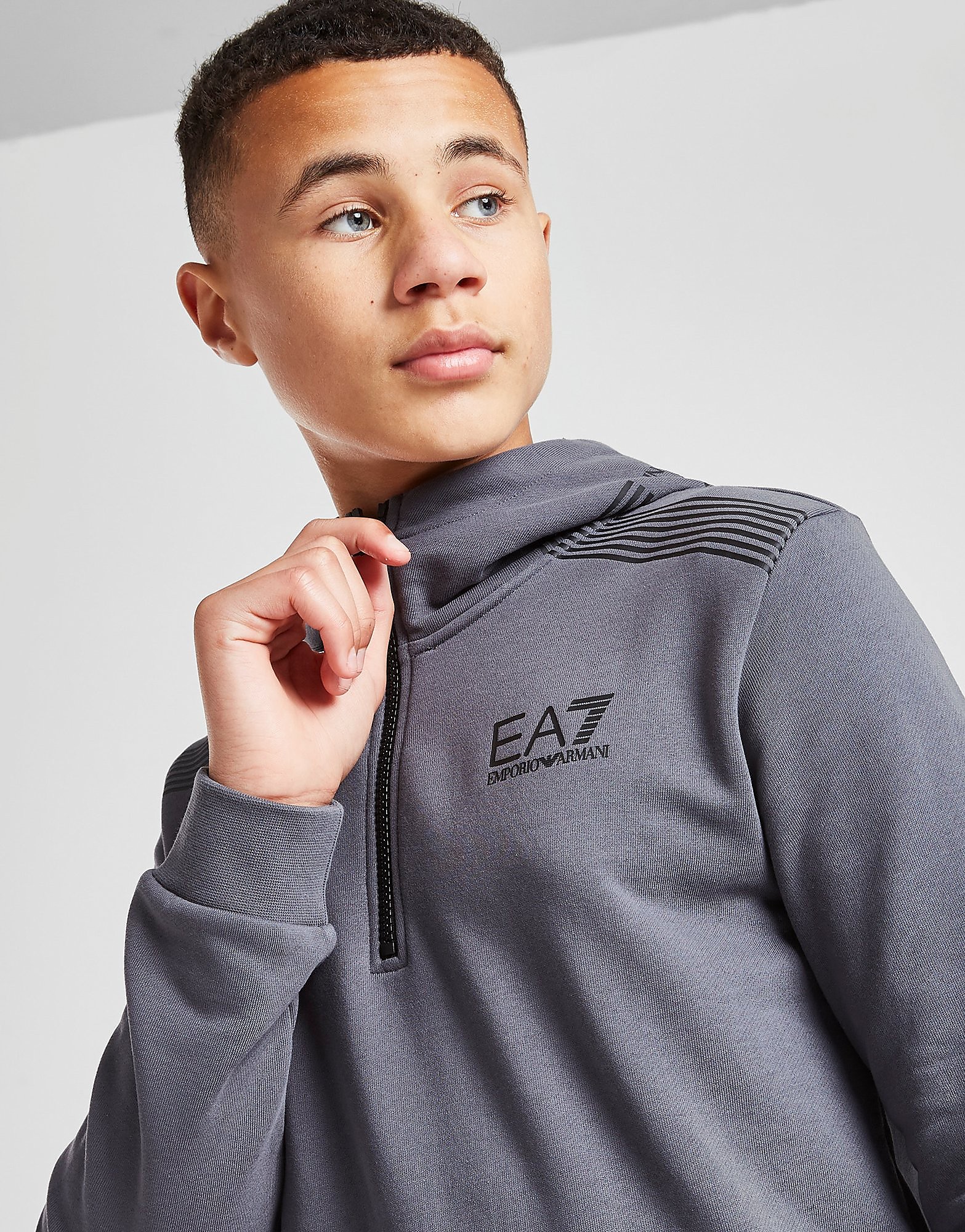 

Emporio Armani EA7 7 Lines 1/4 Zip Hoodie Junior - Grey - Kids, Grey