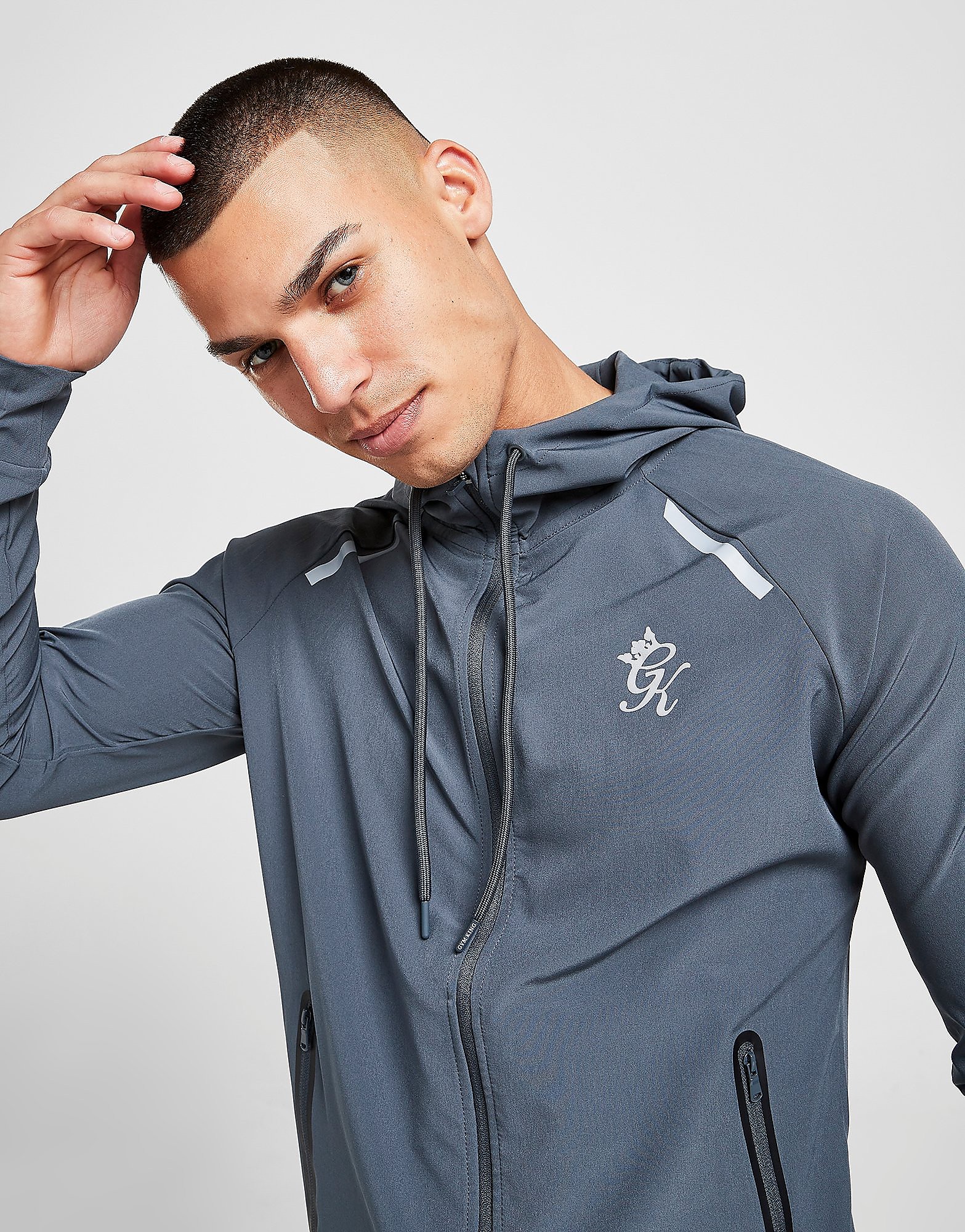 

Gym King Inline Woven Hoodie - Grey - Mens, Grey