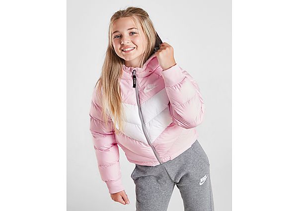 Nike Girls' Sportswear Padded Jacket Junior - Pink Foam/White/Light Smoke Grey/White, Pink Foam/White/Light Smoke Grey/White