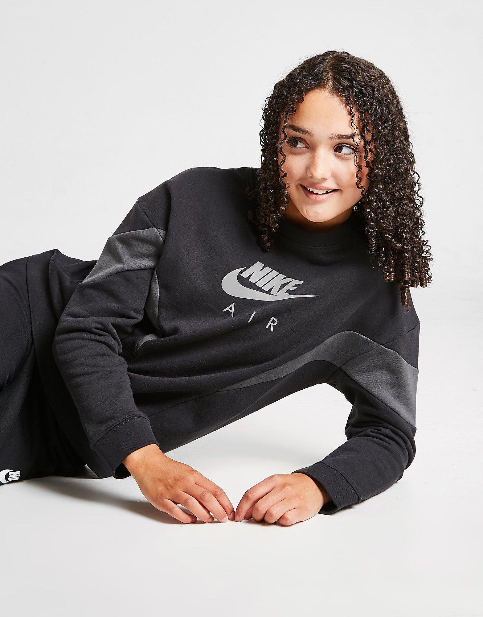 

Nike Girls' Air Boyfriend Crew Sweatshirt Junior - Black/Dark Smoke Grey - Kids, Black/Dark Smoke Grey