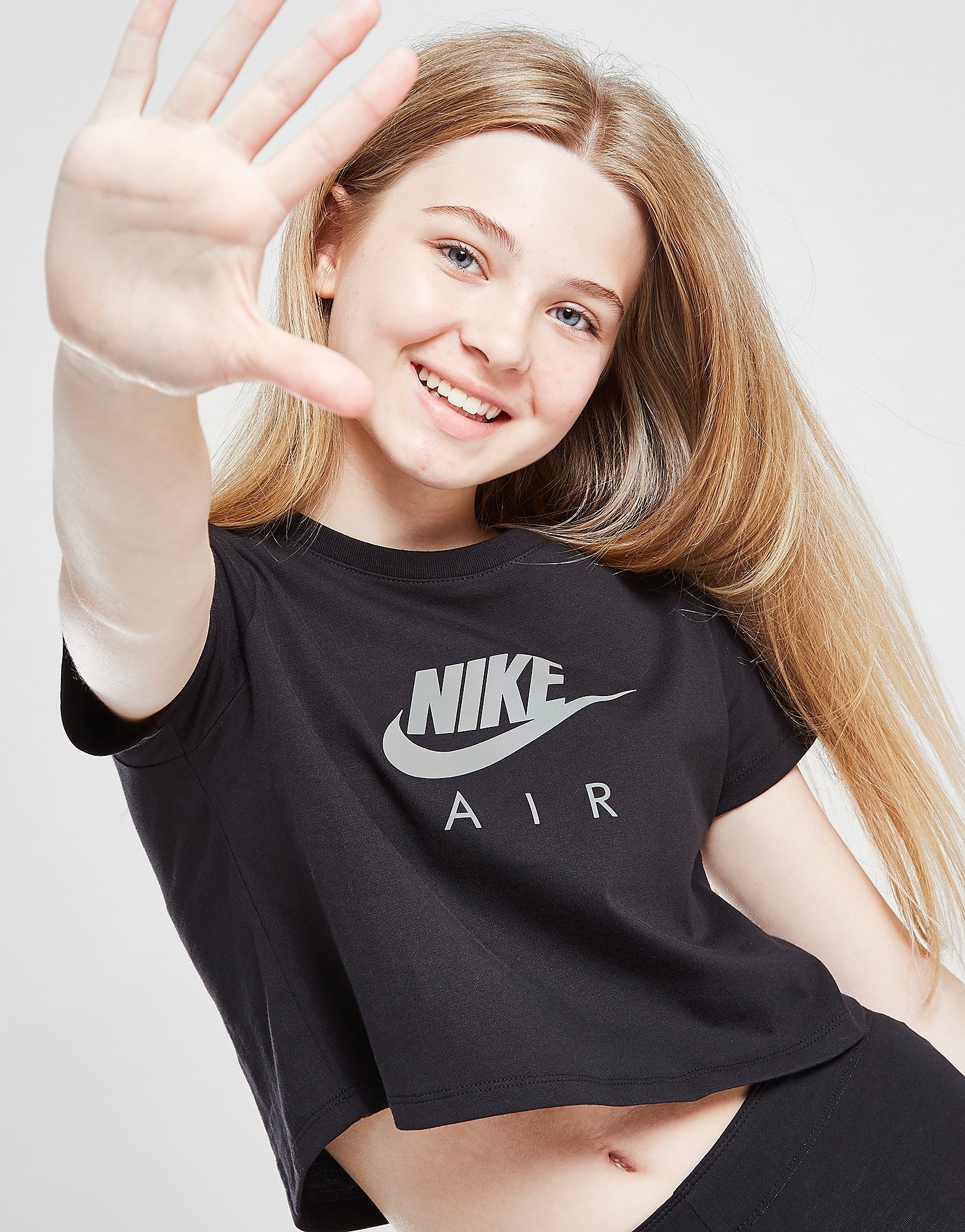 Nike Girls' Air Crop T-Shirt Junior - Black - Kids, Black