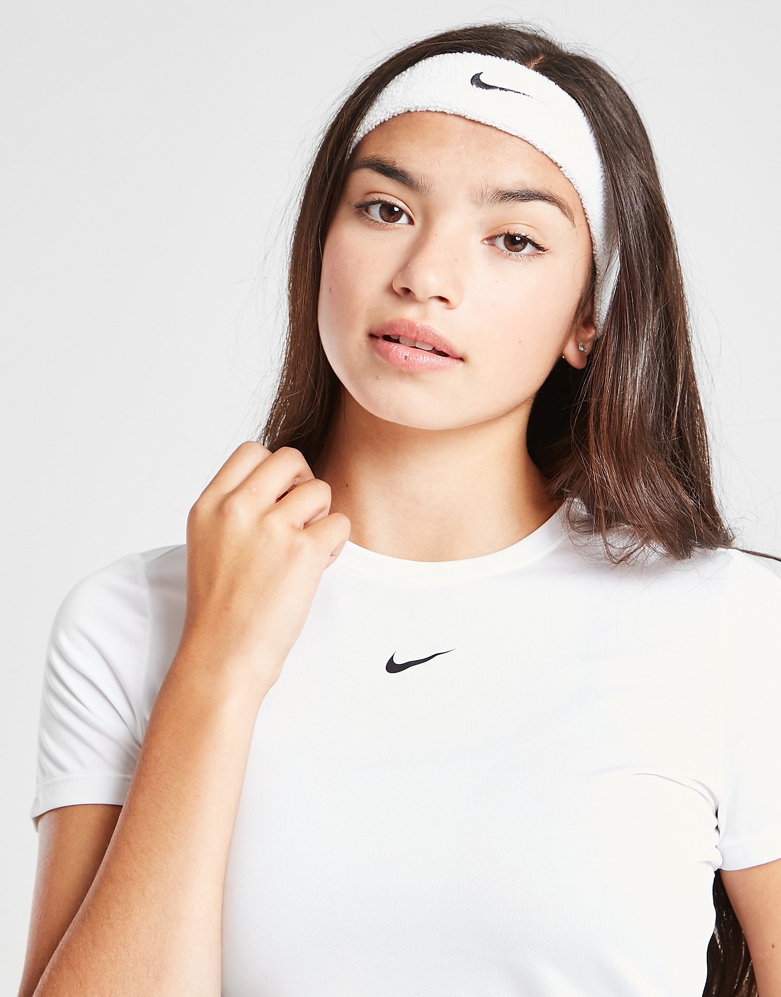 

Nike Girls' Fitness One T-Shirt Junior - White/Black - Kids, White/Black