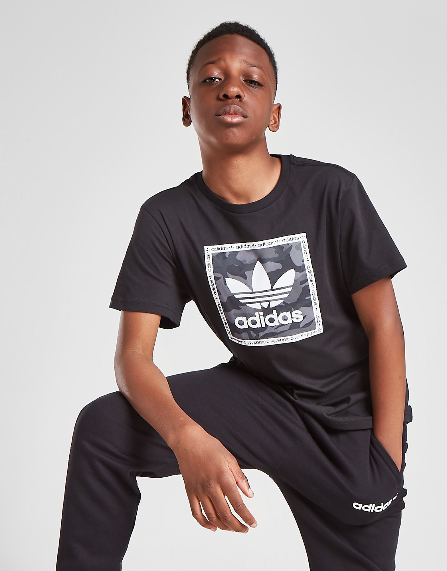

adidas Originals Box Camo T-Shirt Junior - Black - Kids, Black
