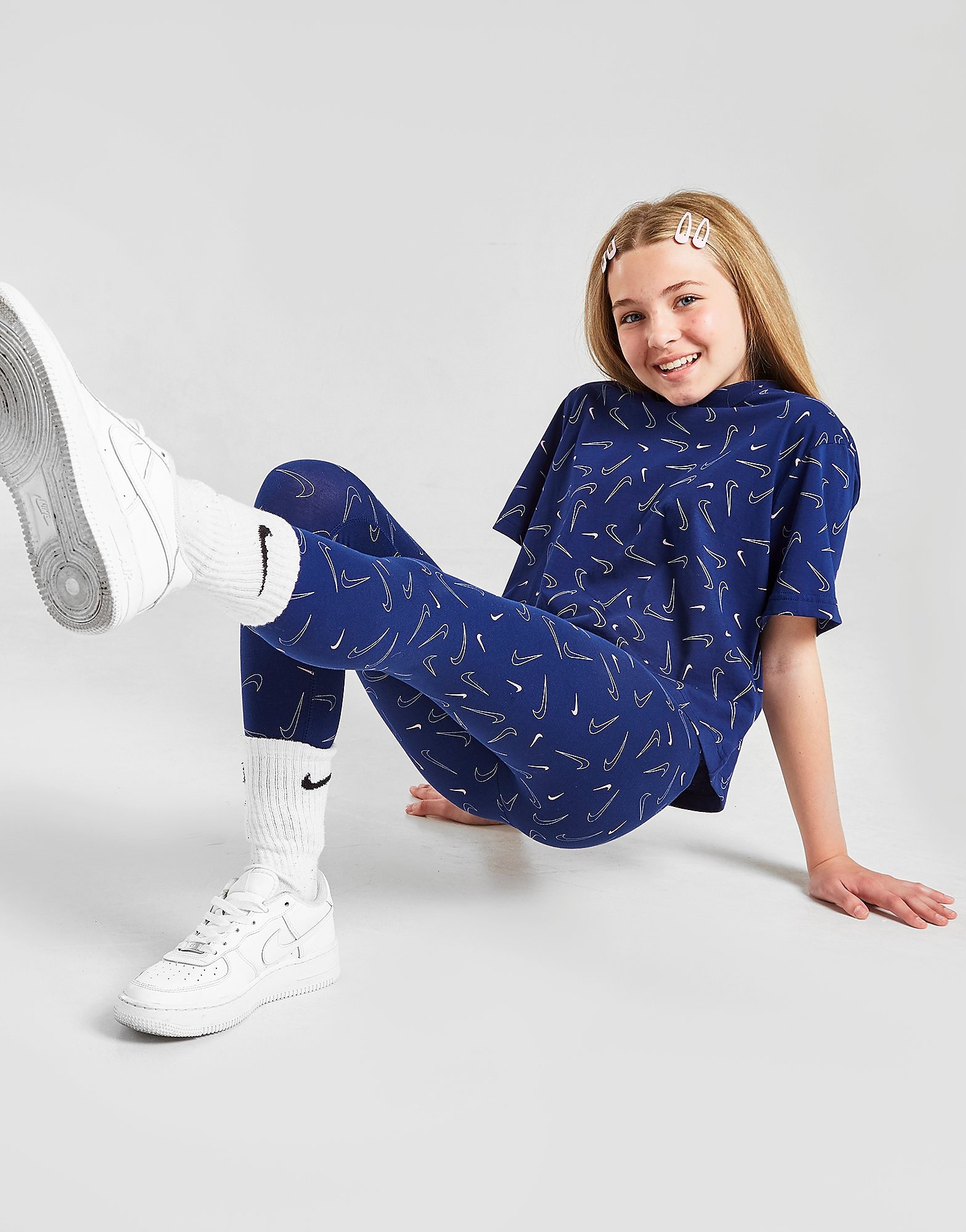 

Nike Girls' Favourites All Over Print Leggings Junior - Blue Void/White - Kids, Blue Void/White