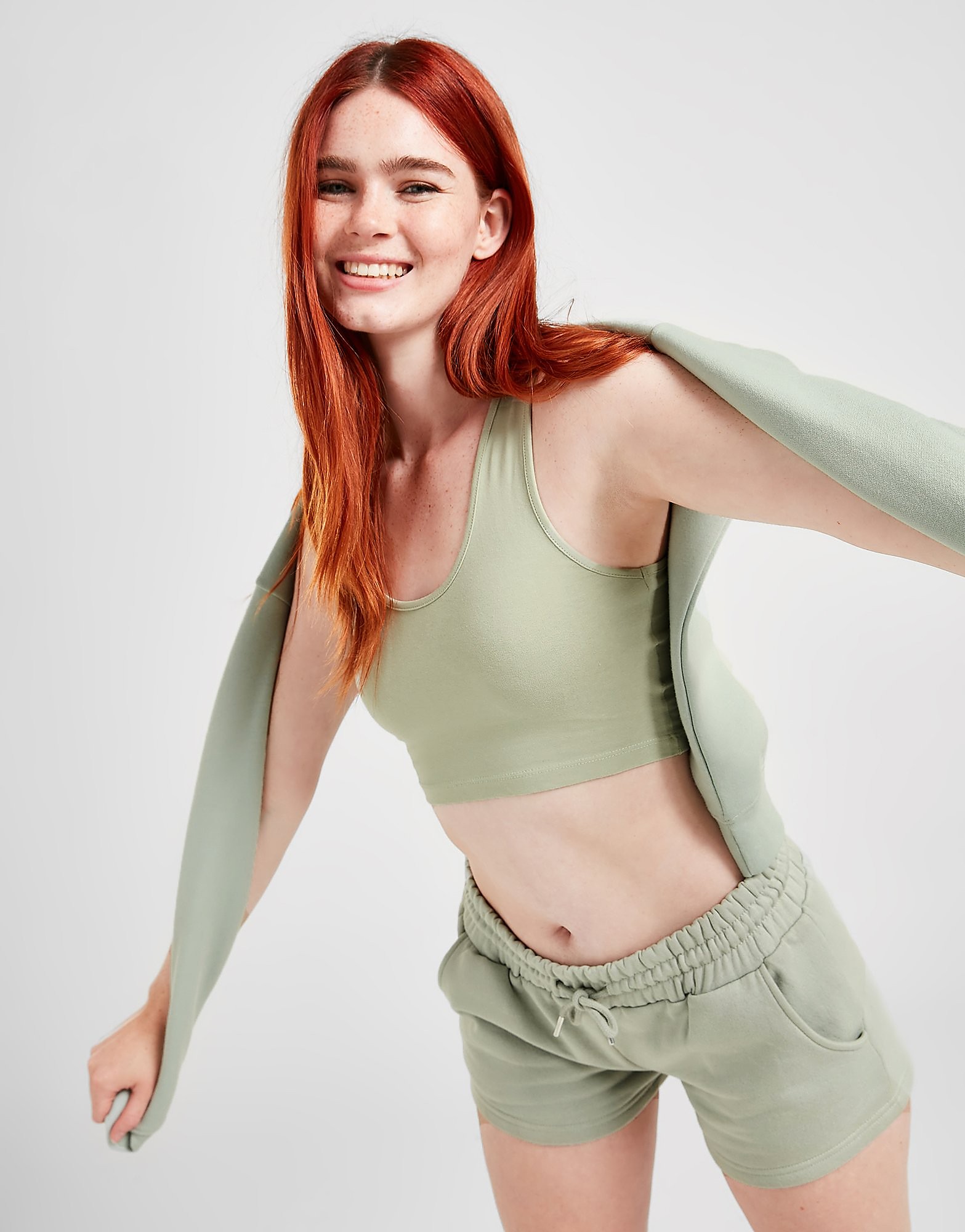 

Sustainable Essentials Crop Tank Top - Green - Womens, Green