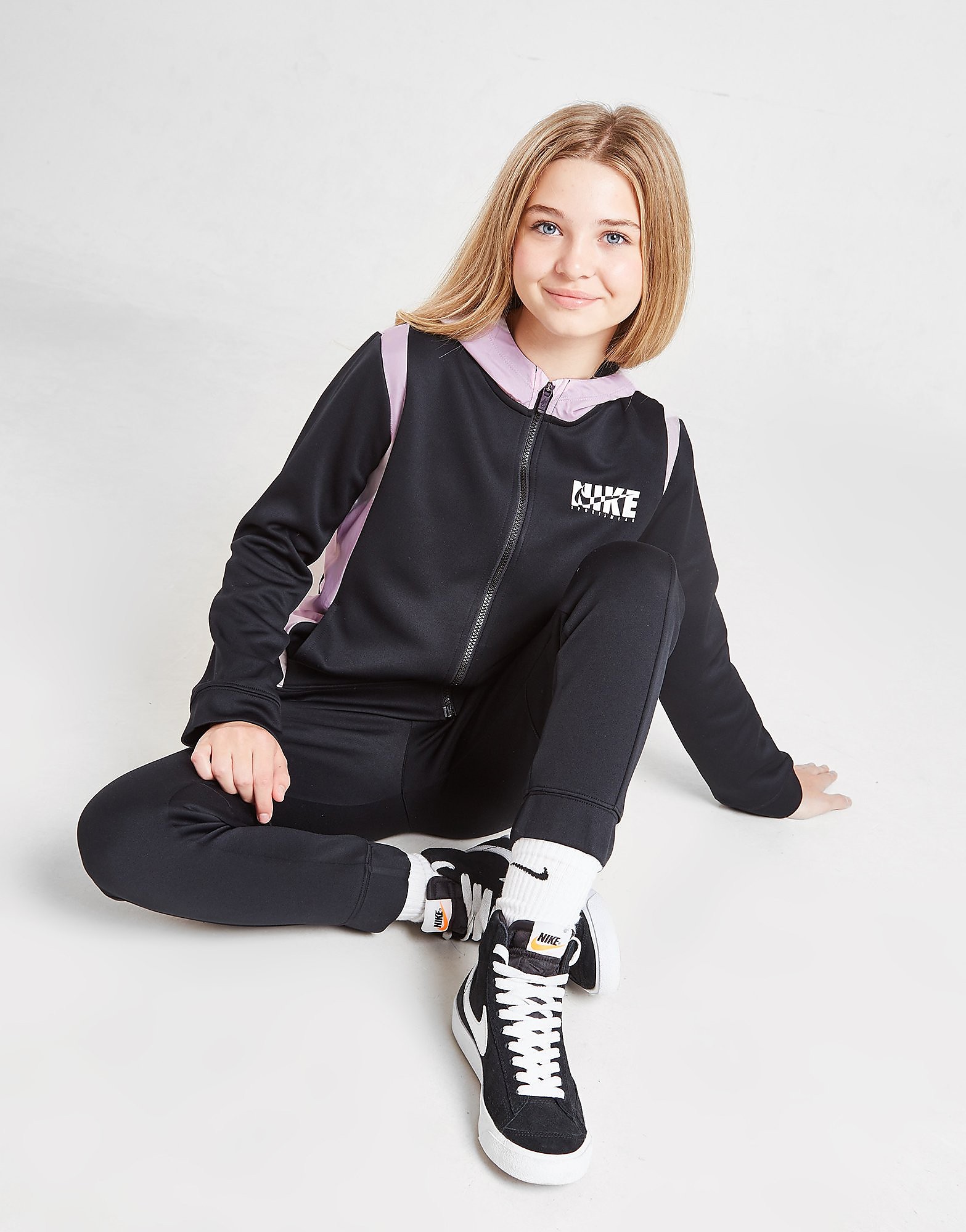 

Nike Girls' Sportswear Woven Tracksuit Junior - Black/Pink Foam/White - Kids, Black/Pink Foam/White