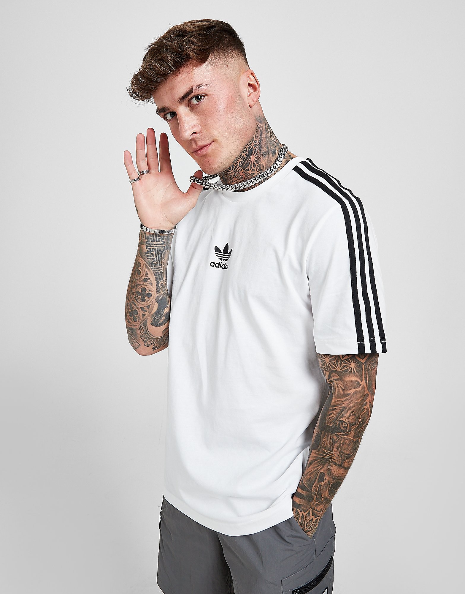 

adidas Originals Back Hit Sticker T-Shirt - Only at JD - White - Mens, White