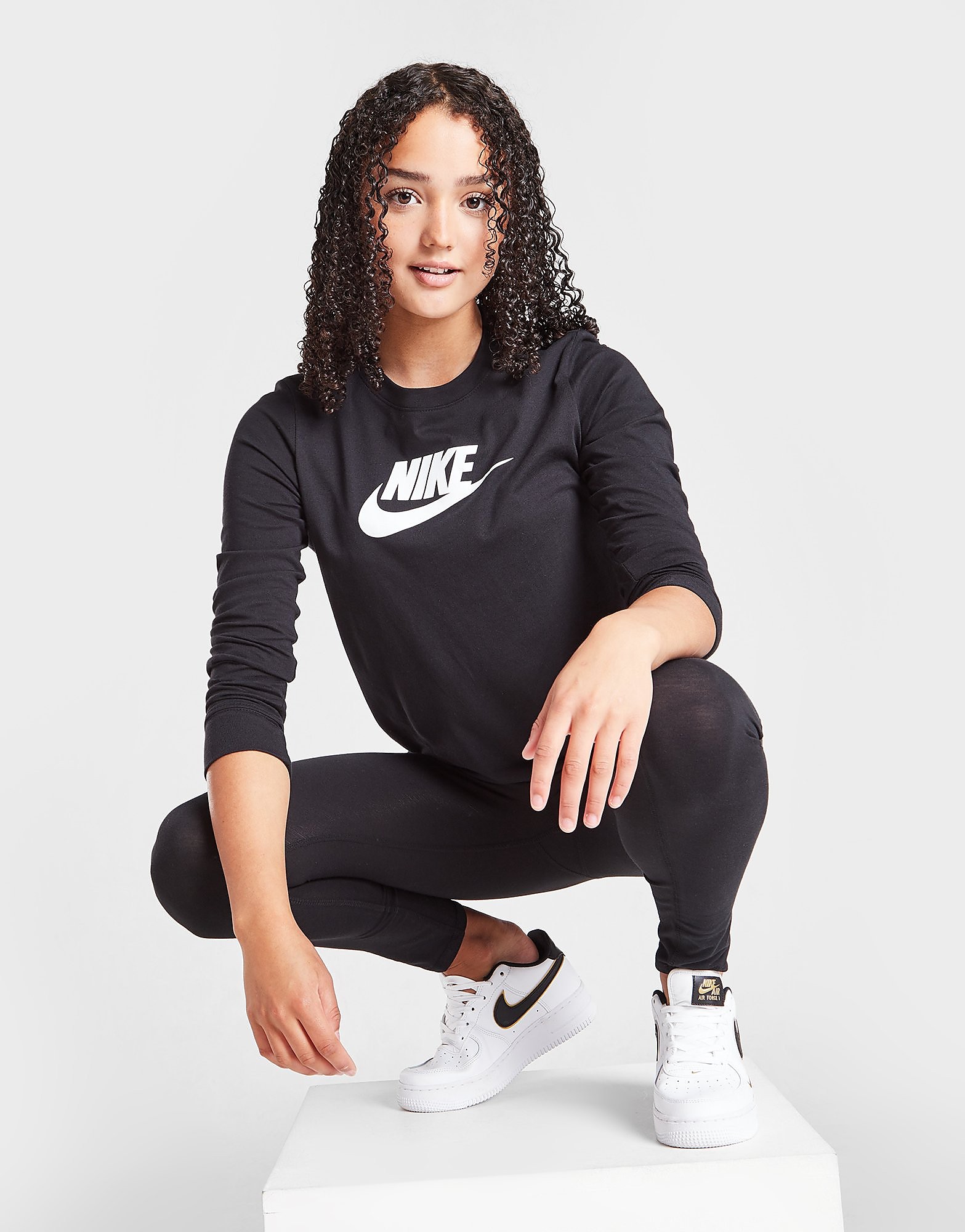 

Nike Girls' Futura Long Sleeve T-Shirt Junior - Black - Kids, Black