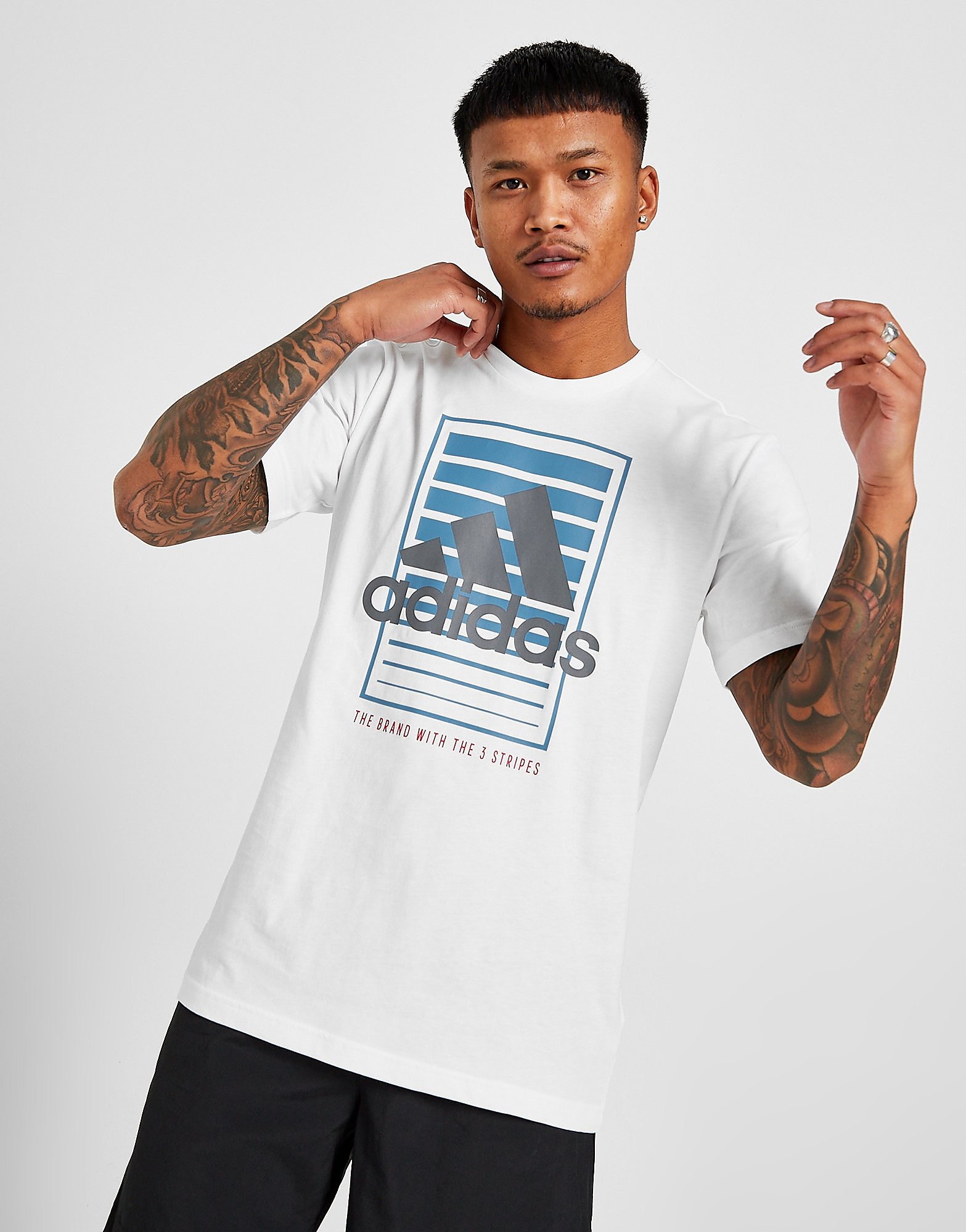 

adidas Badge Of Sport Box Fade T-Shirt - Only at JD - White - Mens, White