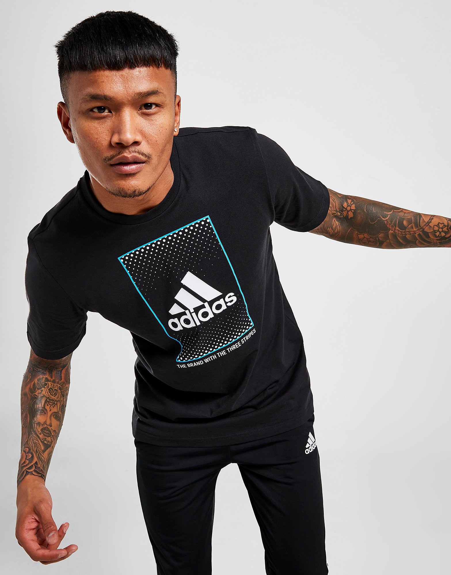 

adidas Badge Of Sport Dot Fade T-Shirt - Only at JD - Black - Mens, Black